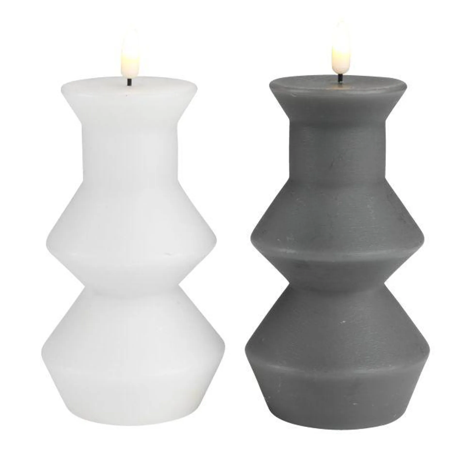 Candle LAUST H18cm w/LED and timer ass.