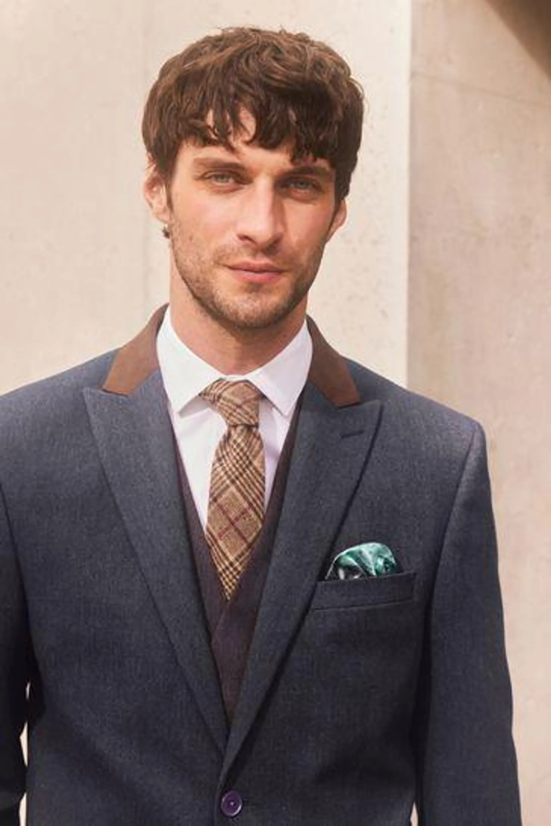 Trimmed Donegal Fabric Suit Jacket