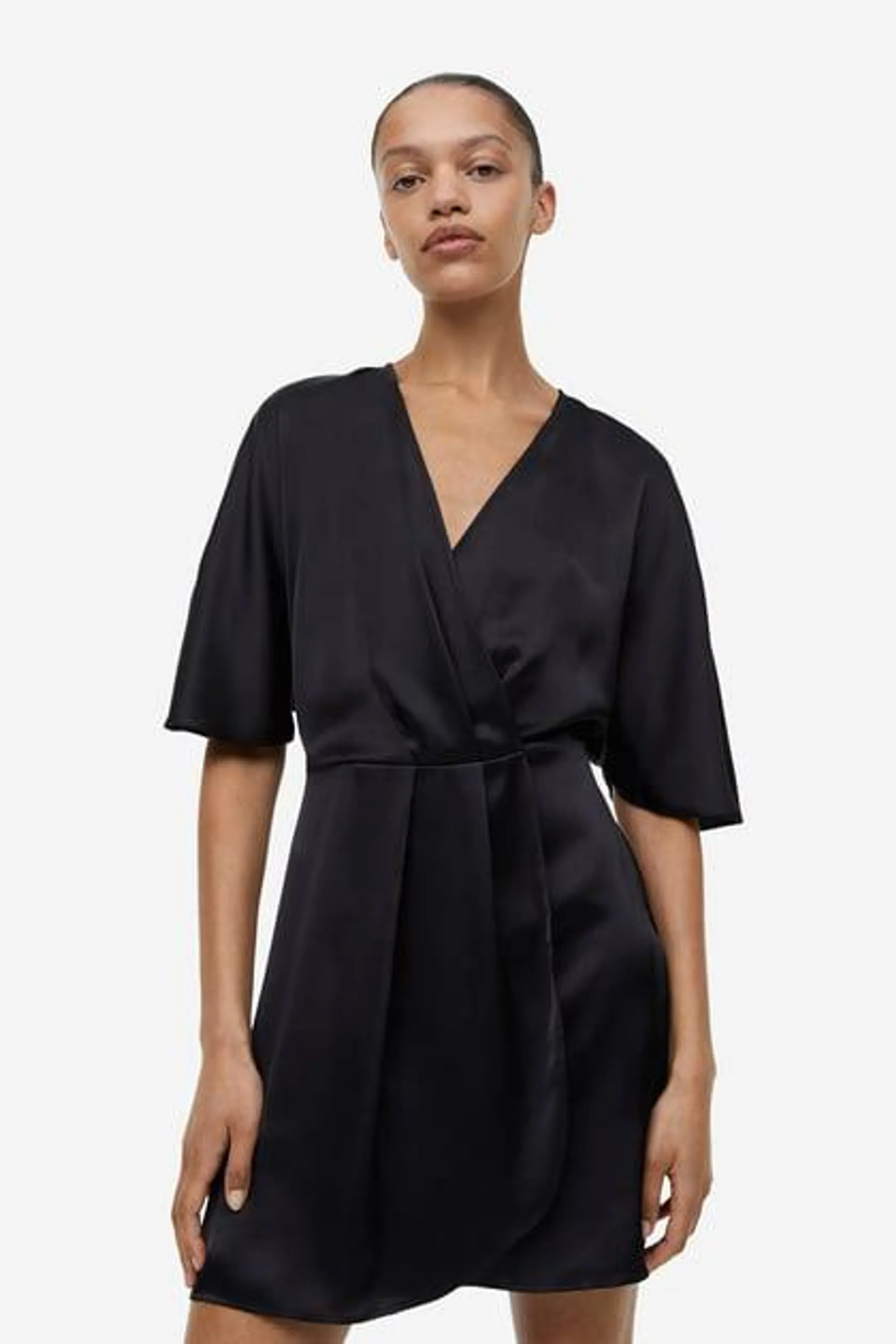 Satin wrap dress