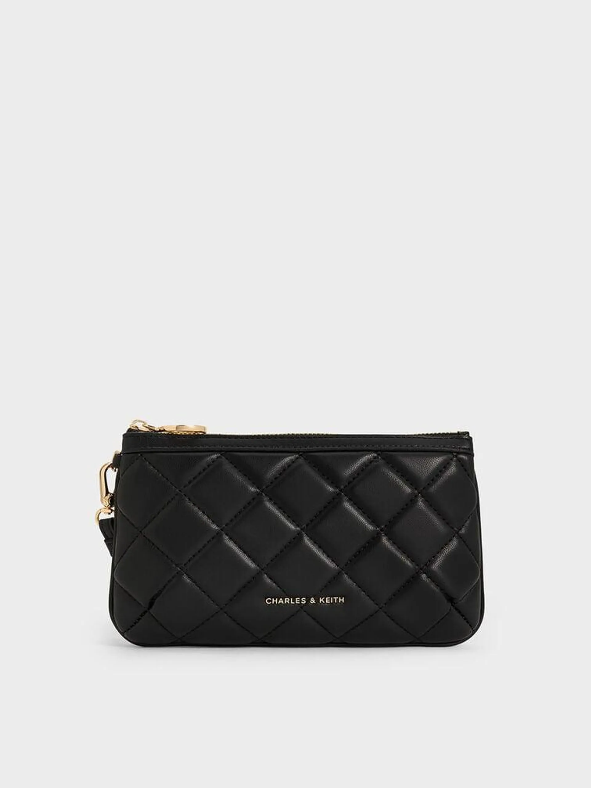 Cressida Quilted Wristlet - Black