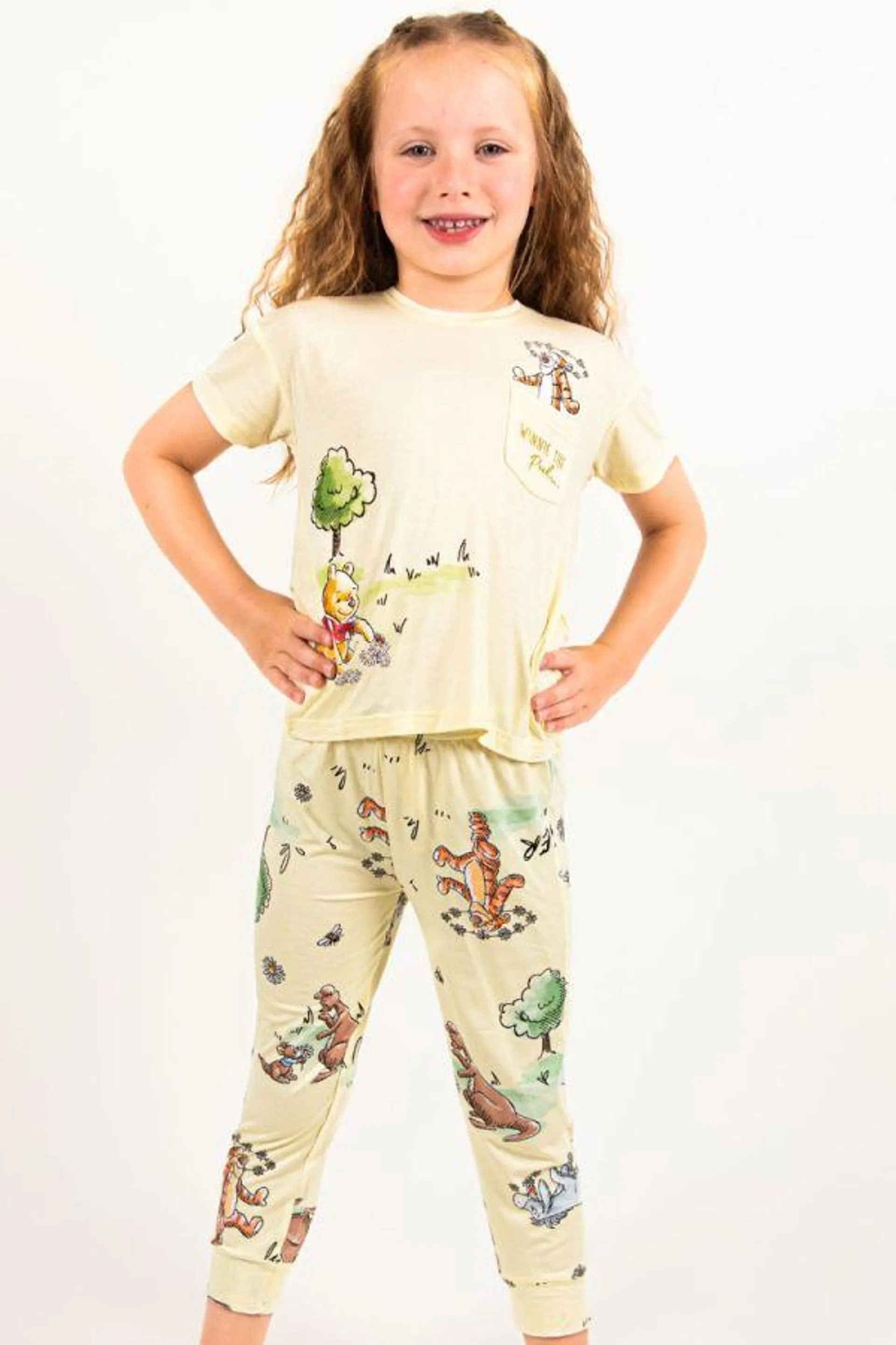 Girls Lemon Pooh Tigger Sketchy PJ