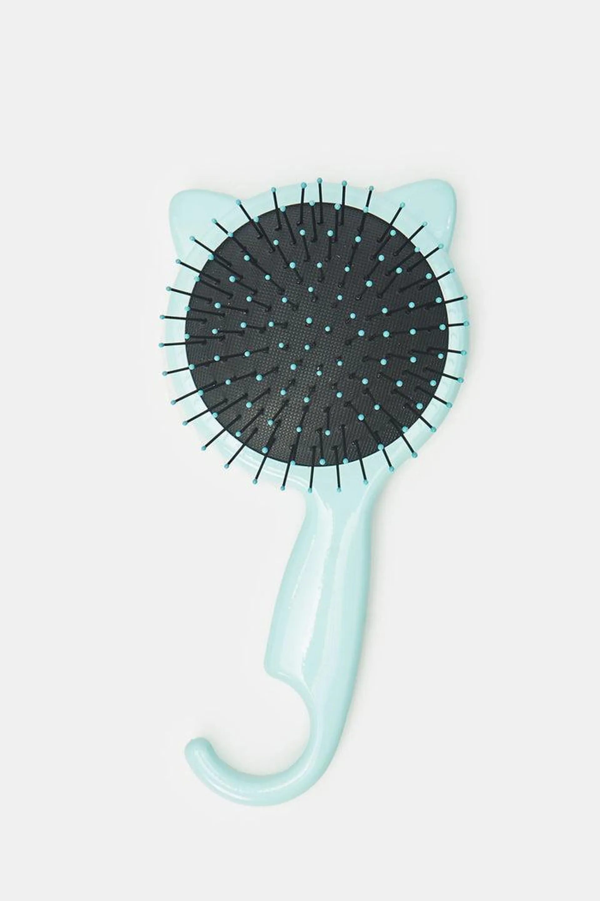 Women Blue Cat Embellished Hair Brush