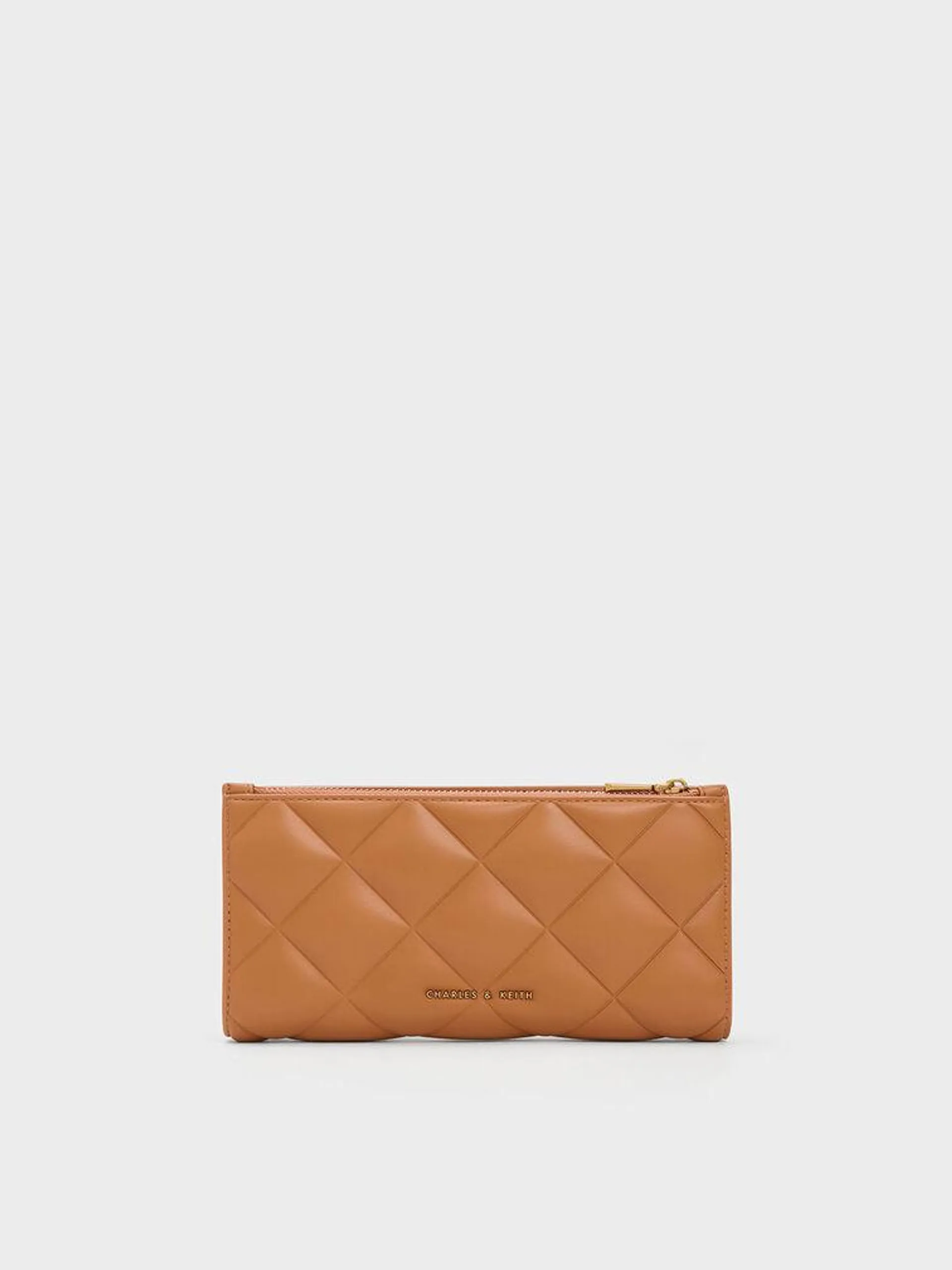 Danika Quilted Long Wallet - Chocolate