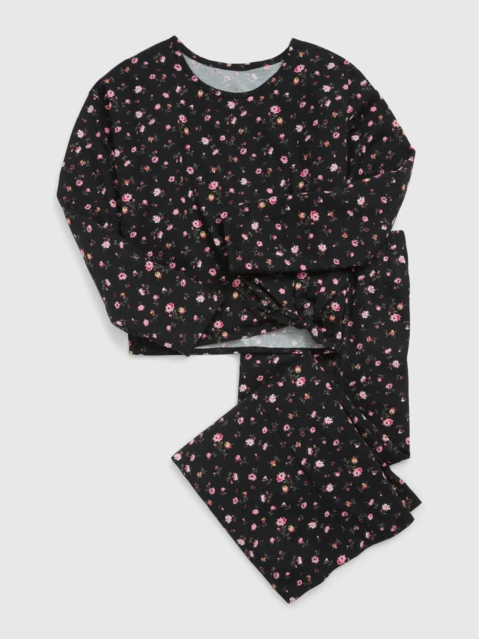 Kids 100% Recycled Tie-Hem PJ Set