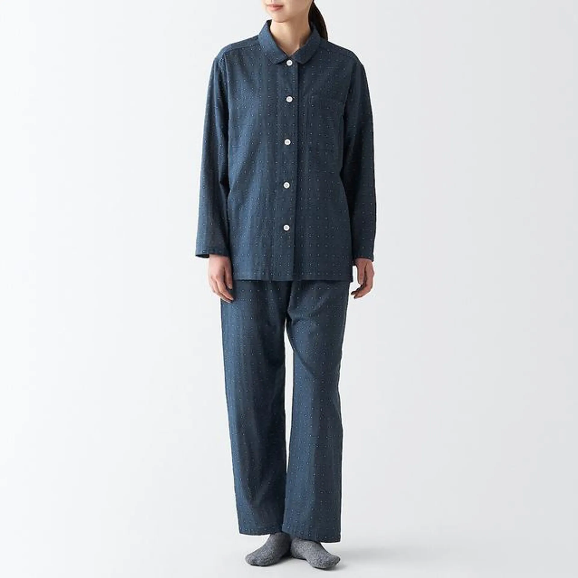 Side Seamless Double Gauze Long Sleeves Pajamas