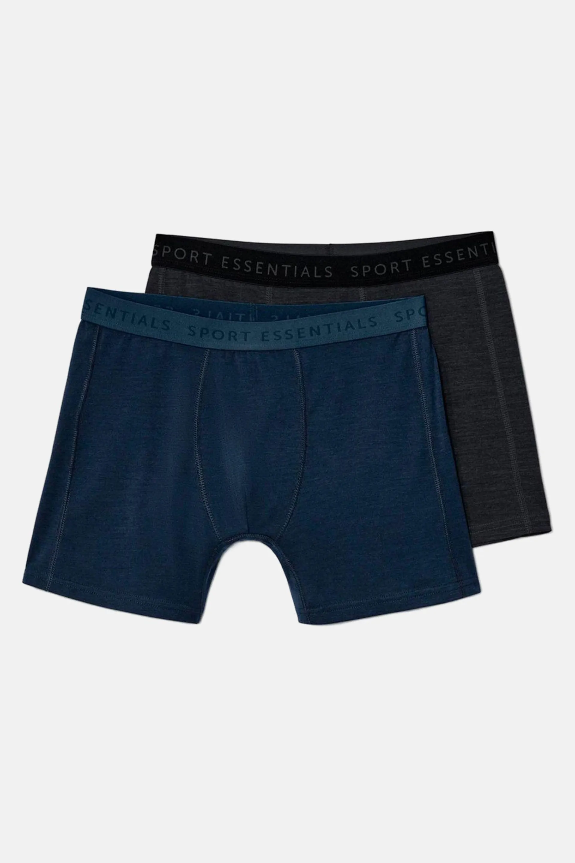 Men 2 Piece Plain Boxer Brief, Navy/Grey