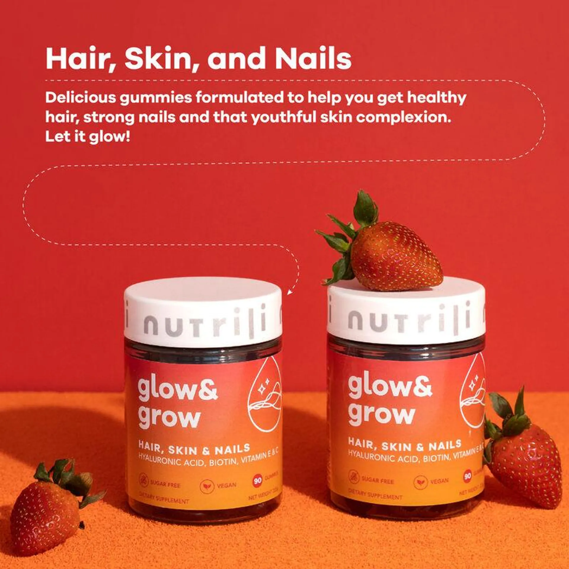 Glow and Grow Sugar Free Gummies Supplement