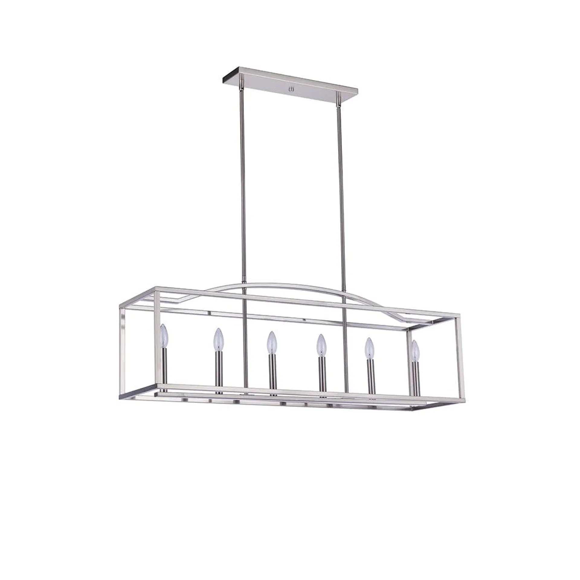 Keeley 6 Light Linear Chandelier - Satin Nickel