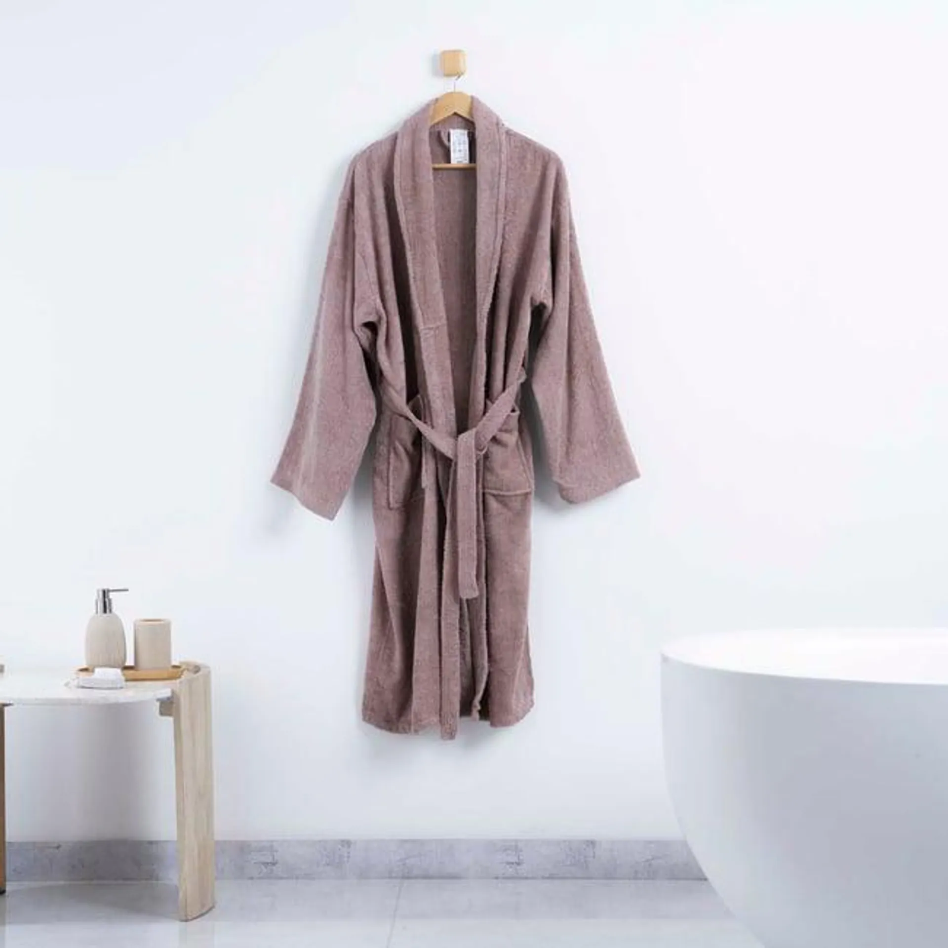 permea terry bathrobe m/l - taupe