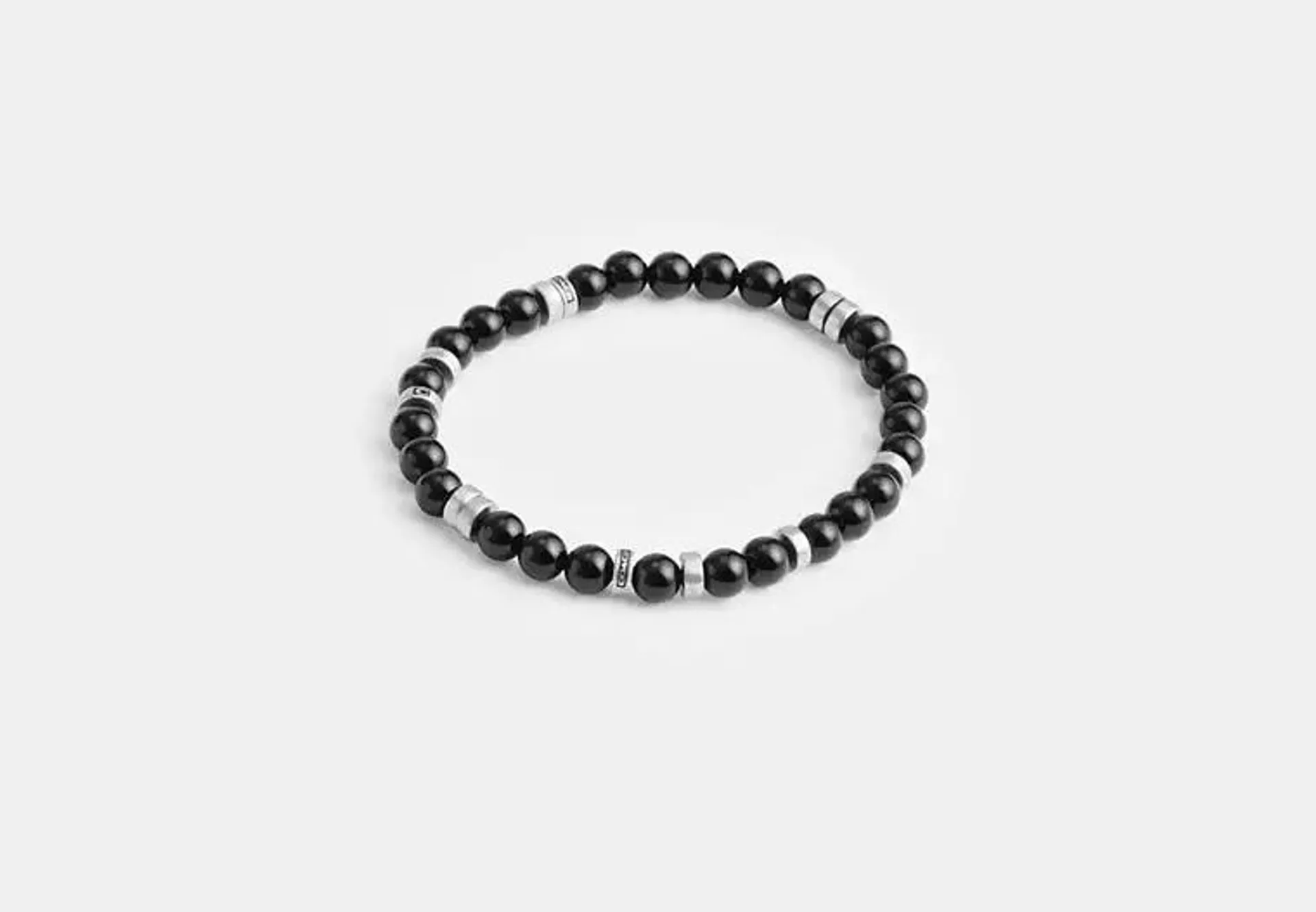 Black Onyx Beaded Disk Bracelet