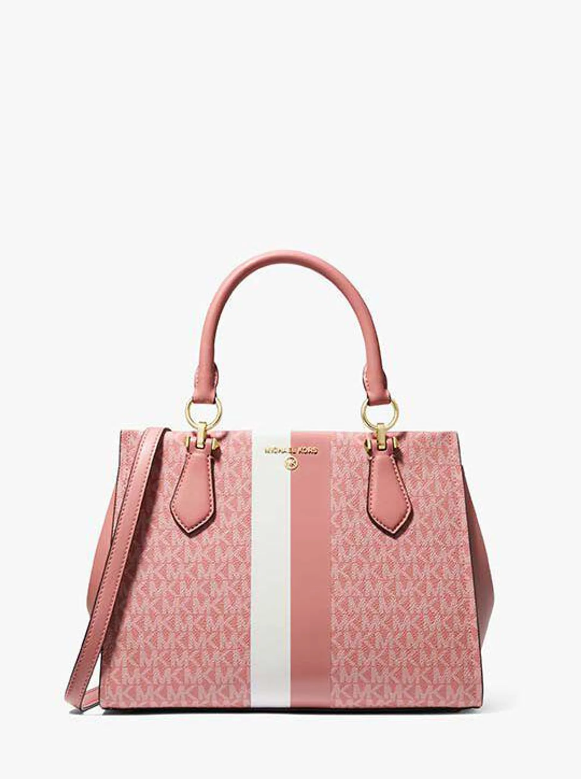 Marilyn Medium Logo Stripe Satchel