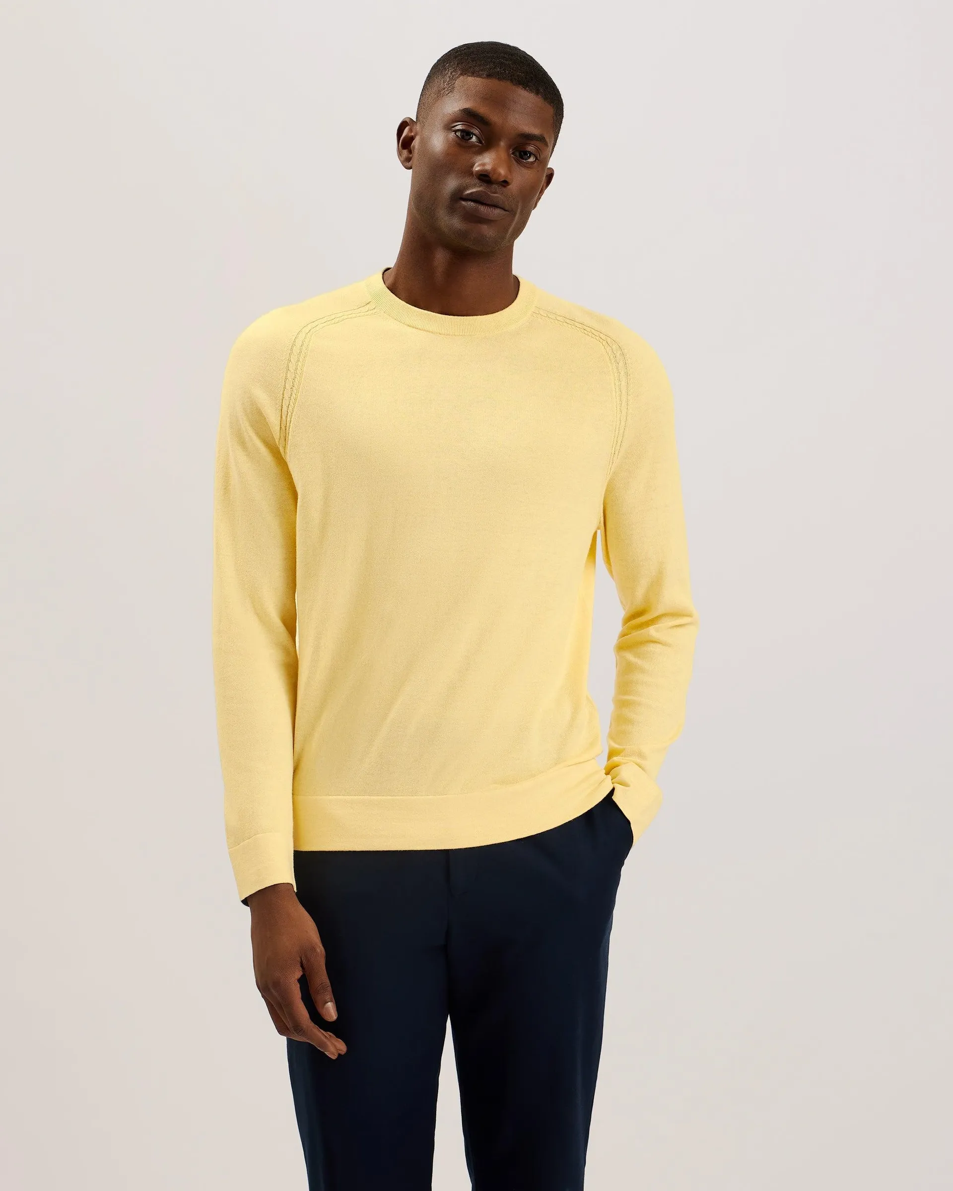 Tivol Silk Blend Crew Neck Jumper Lt-Yellow