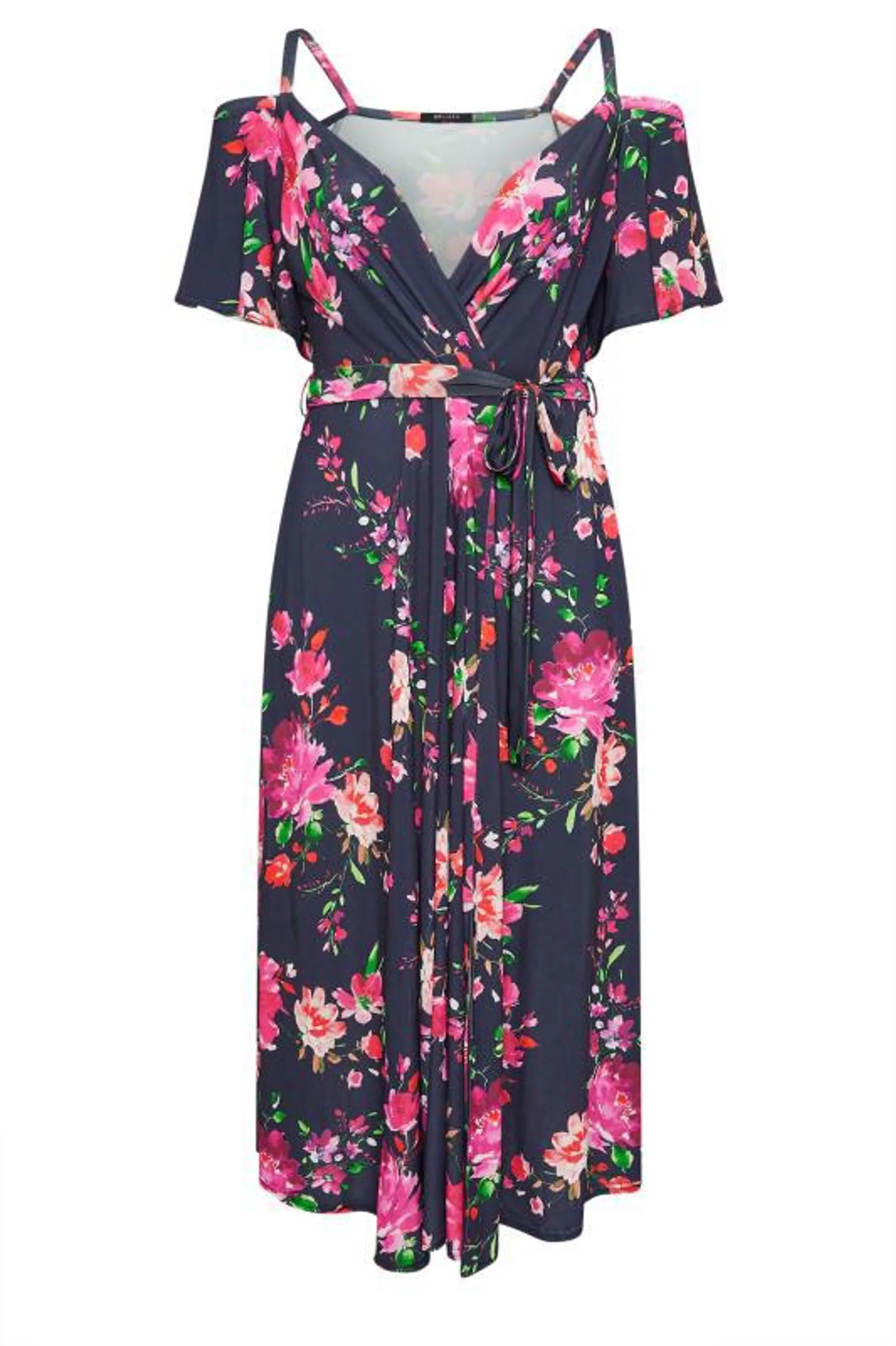 YOURS LONDON Curve Navy Blue Floral Maxi Dress