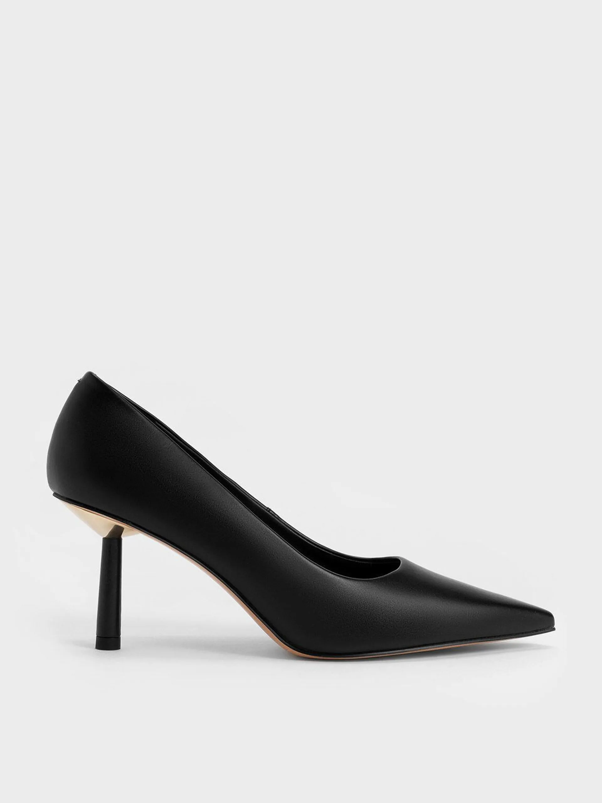 Pointed-Toe Cylindrical Heel Pumps - Black
