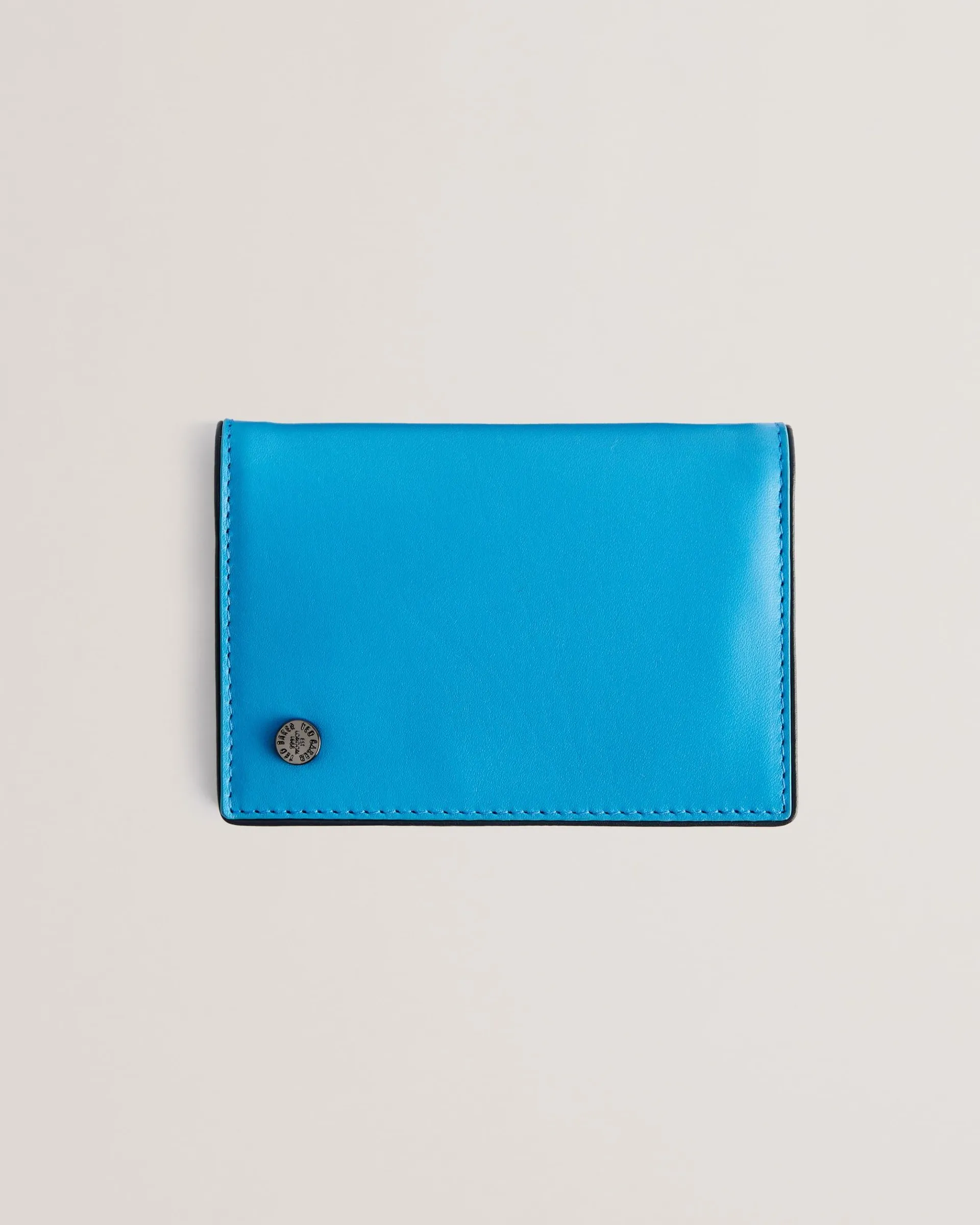 Colbyn Contrast Colour Leather Card Wallet Brt-Blue