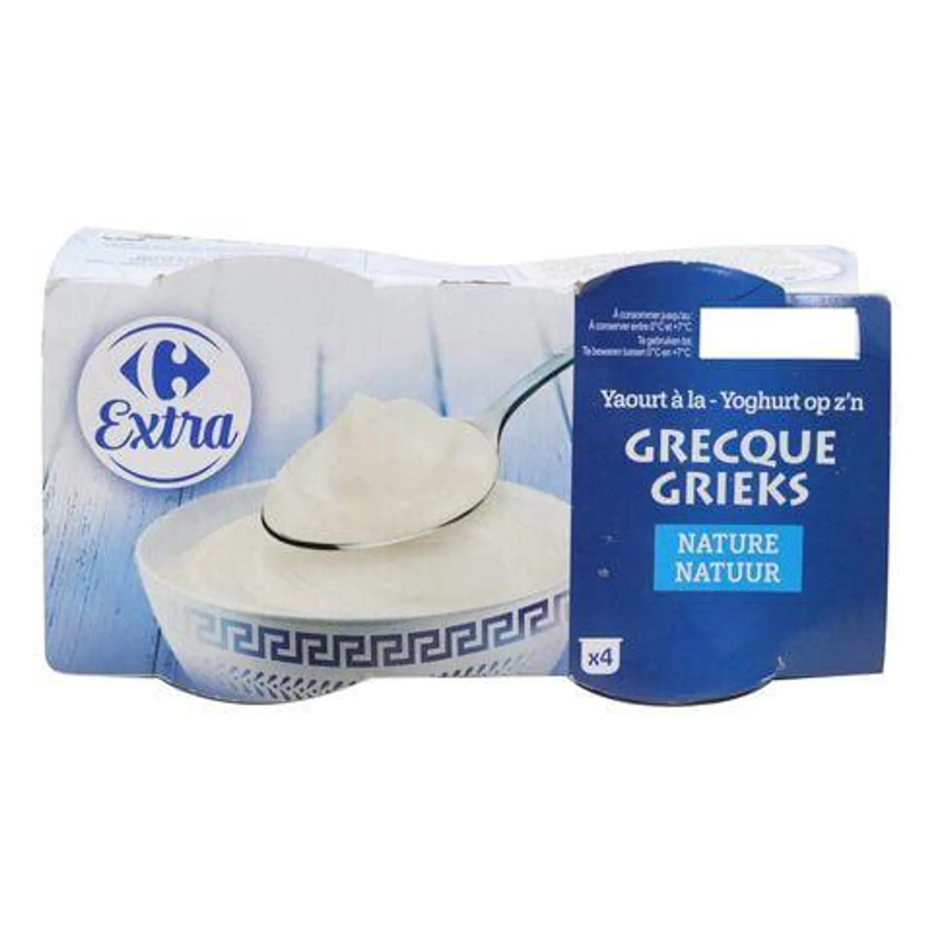 Carrefour Extra Plain Greek Yoghurt 150g Pack of 4