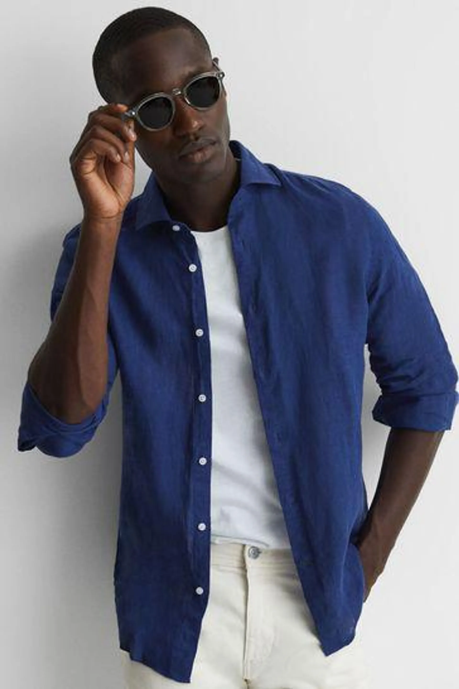 Reiss Ruban Linen Long Sleeve Shirt