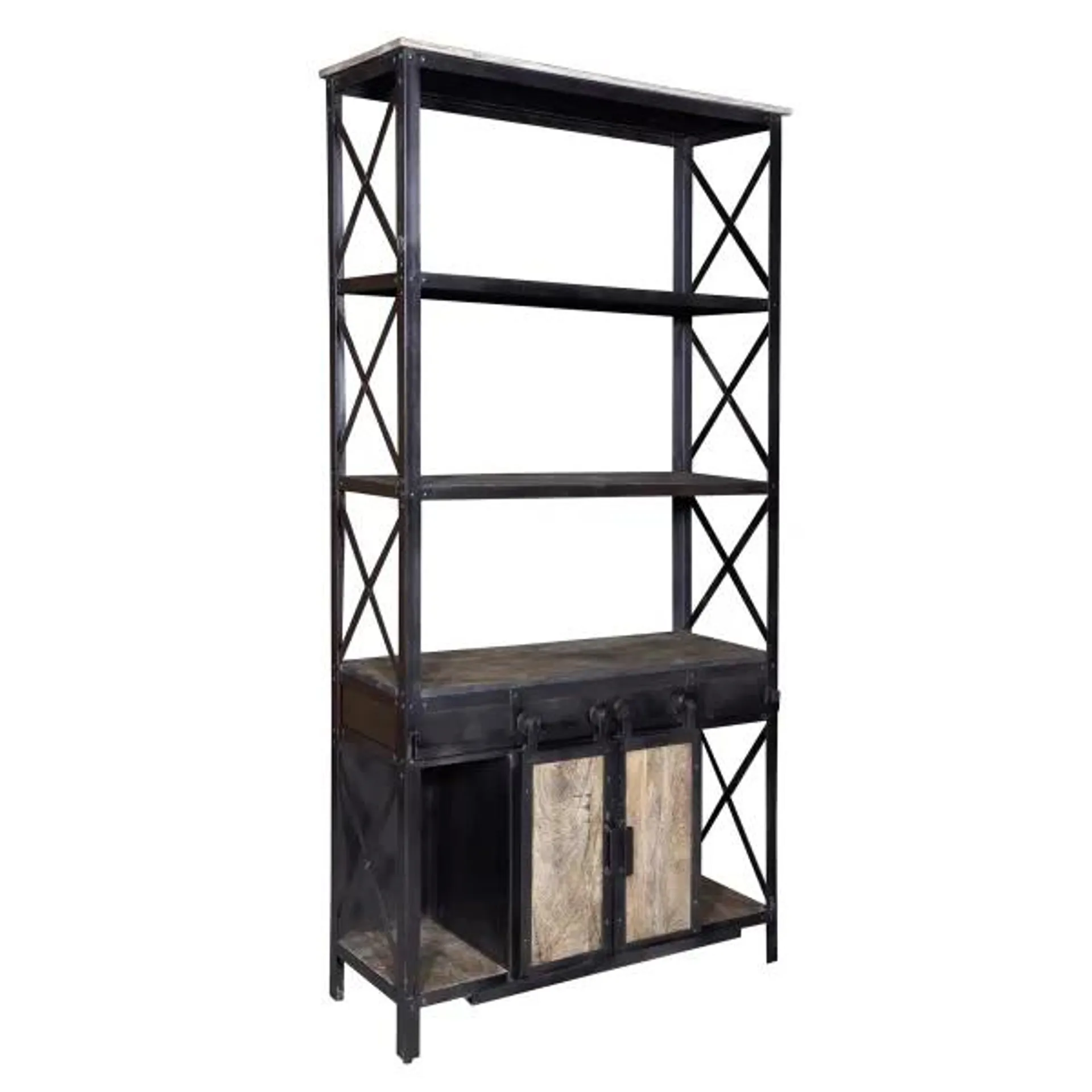 Iron Wooden Bookshelf (Q1002)
