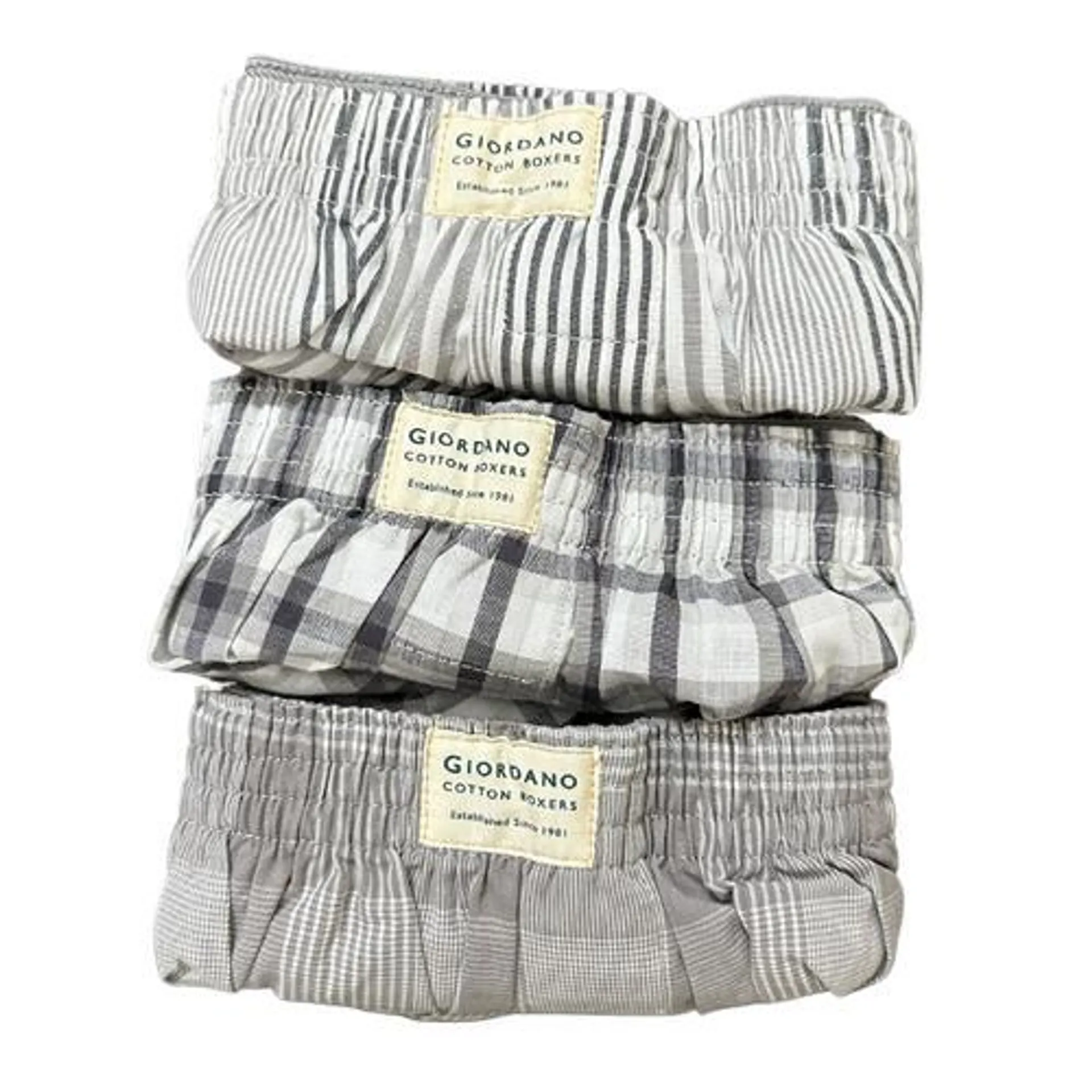 Men's Cotton Contrast Color Boxers (3pcs/pack)