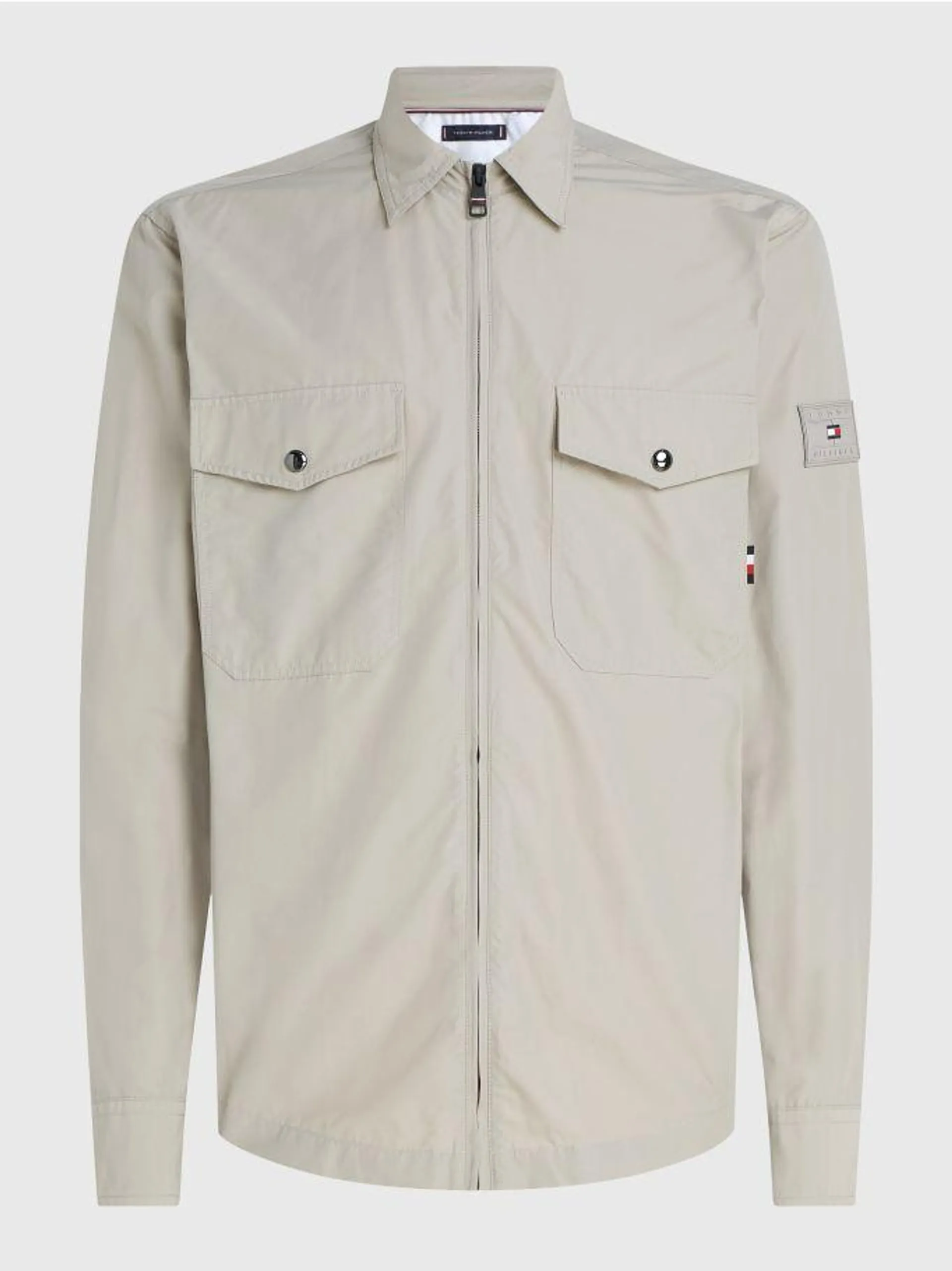 Paper Touch Casual Fit Zip-Thru Overshirt