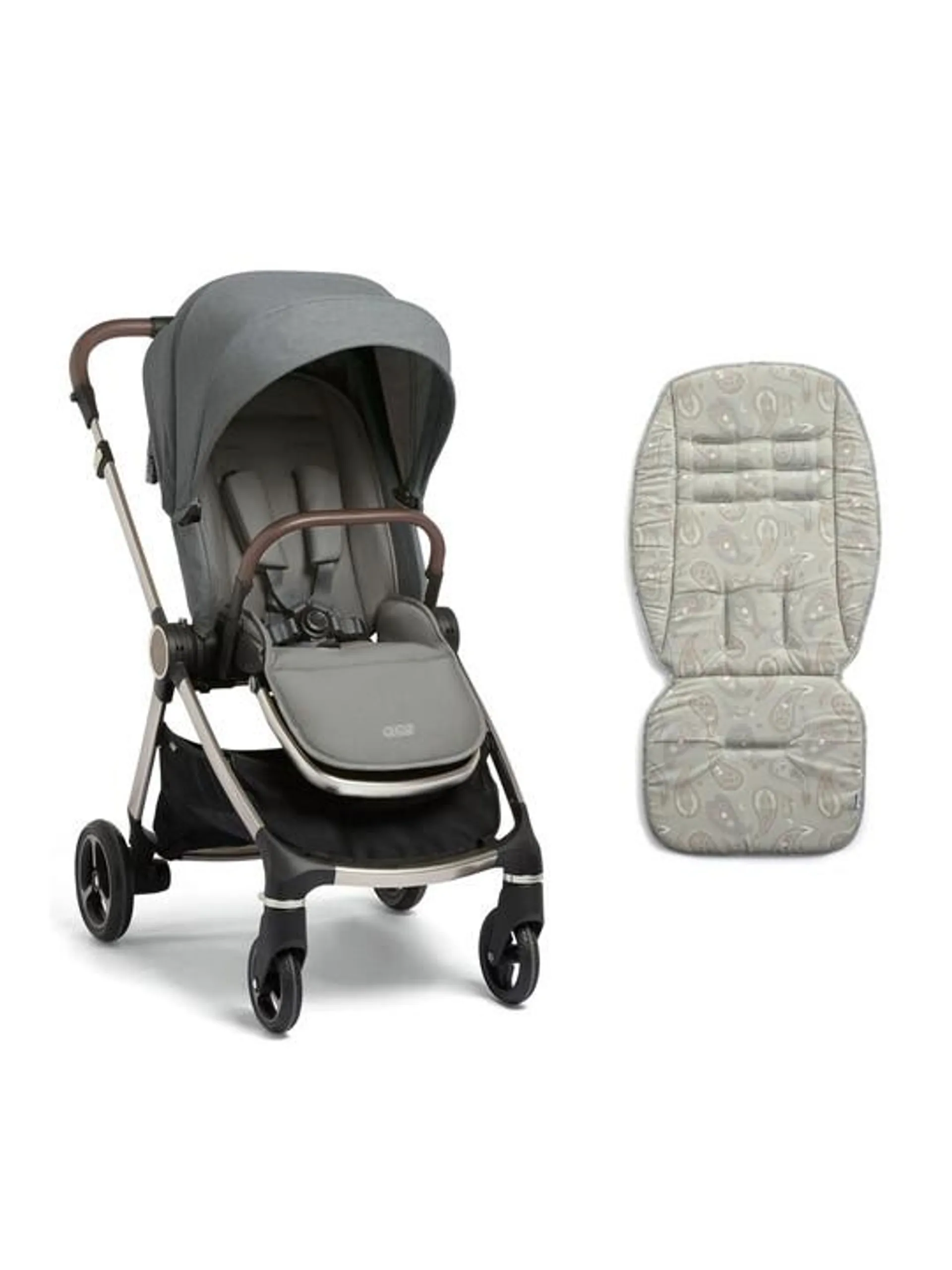 Strada Grey Melange Pushchair with Paisley Crescent Memory Foam Liner