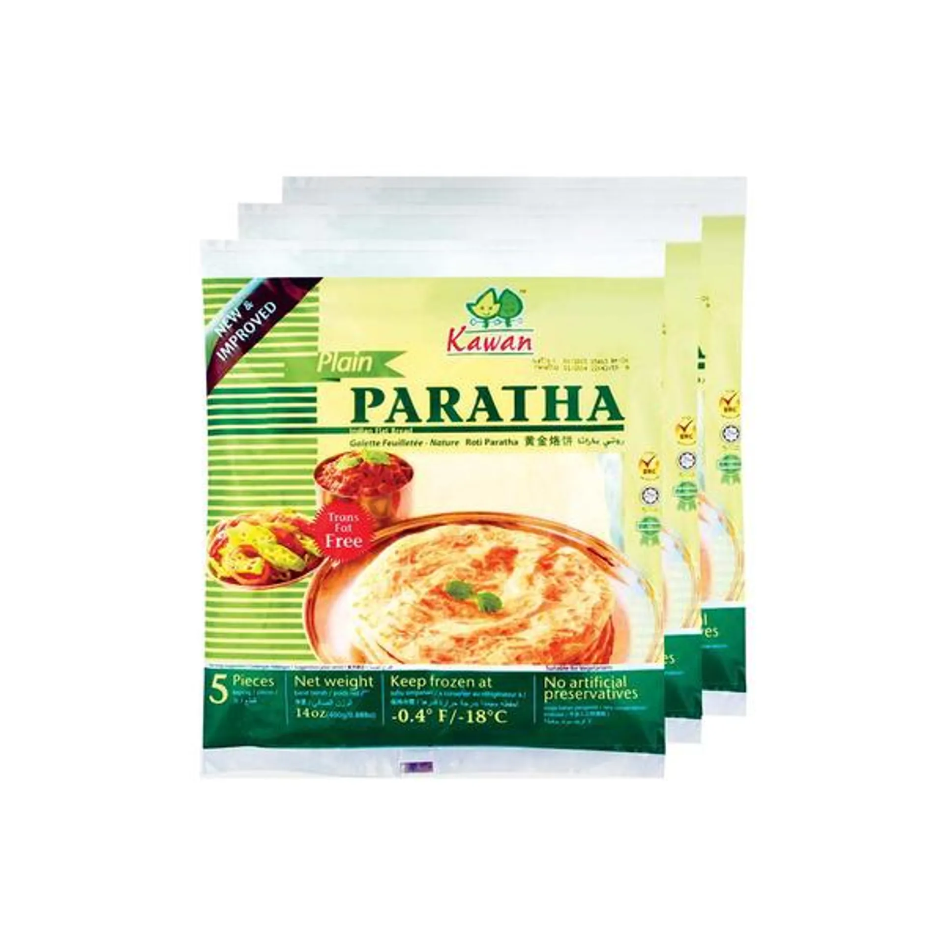 KG Paratha 3 Pack Plain 400g