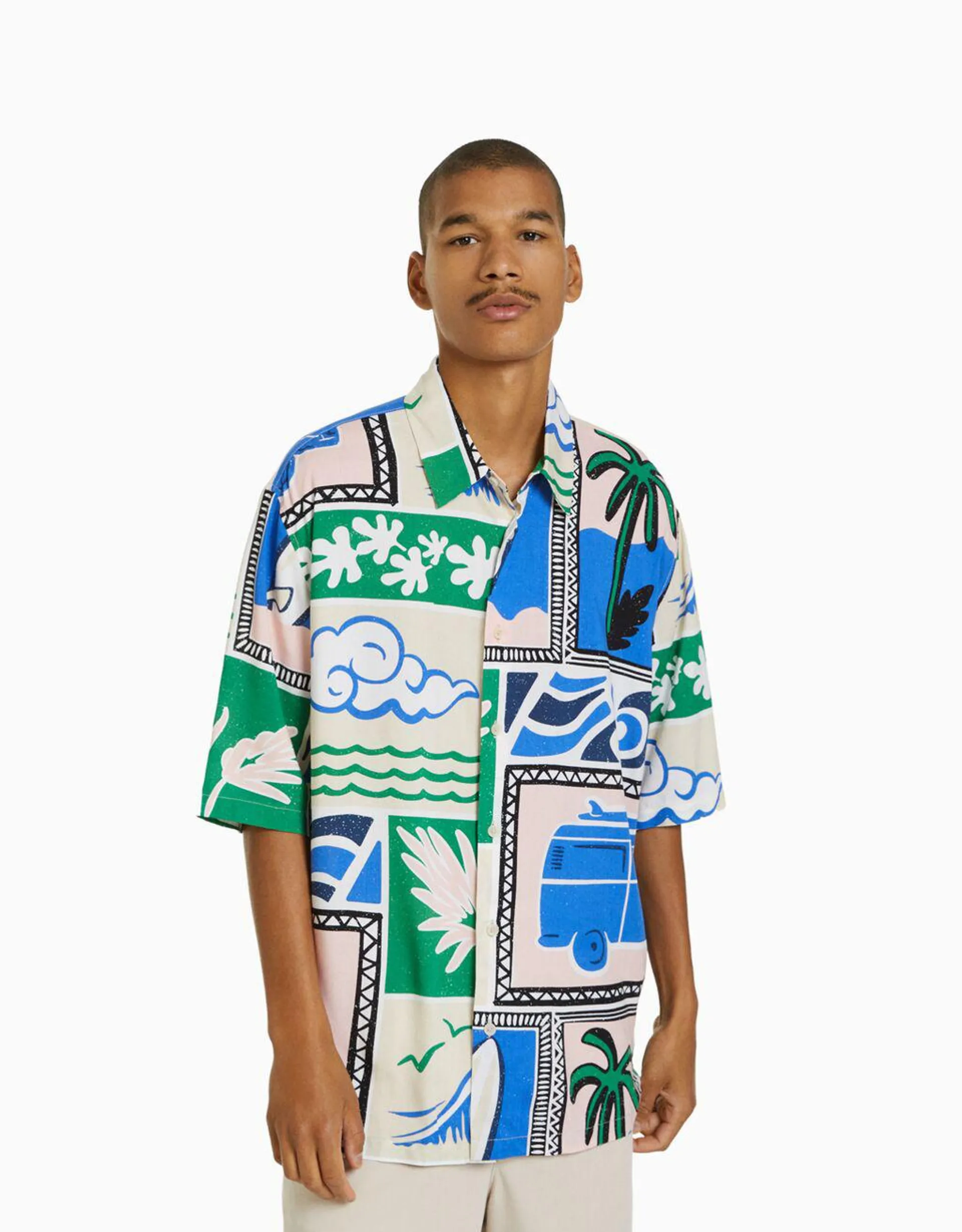 Printed short sleeve shirt