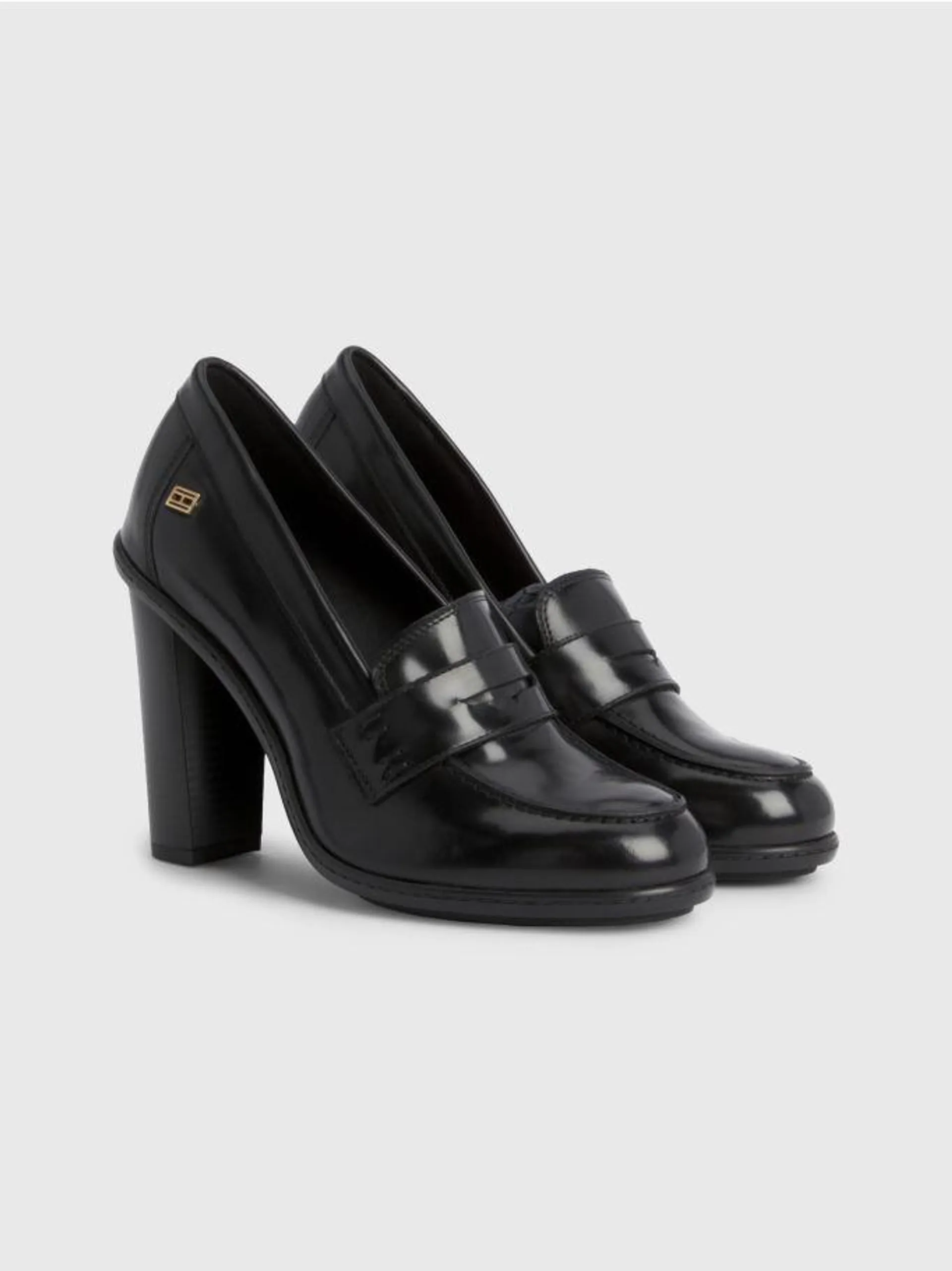 Essential High Heel Patent Loafer Pumps
