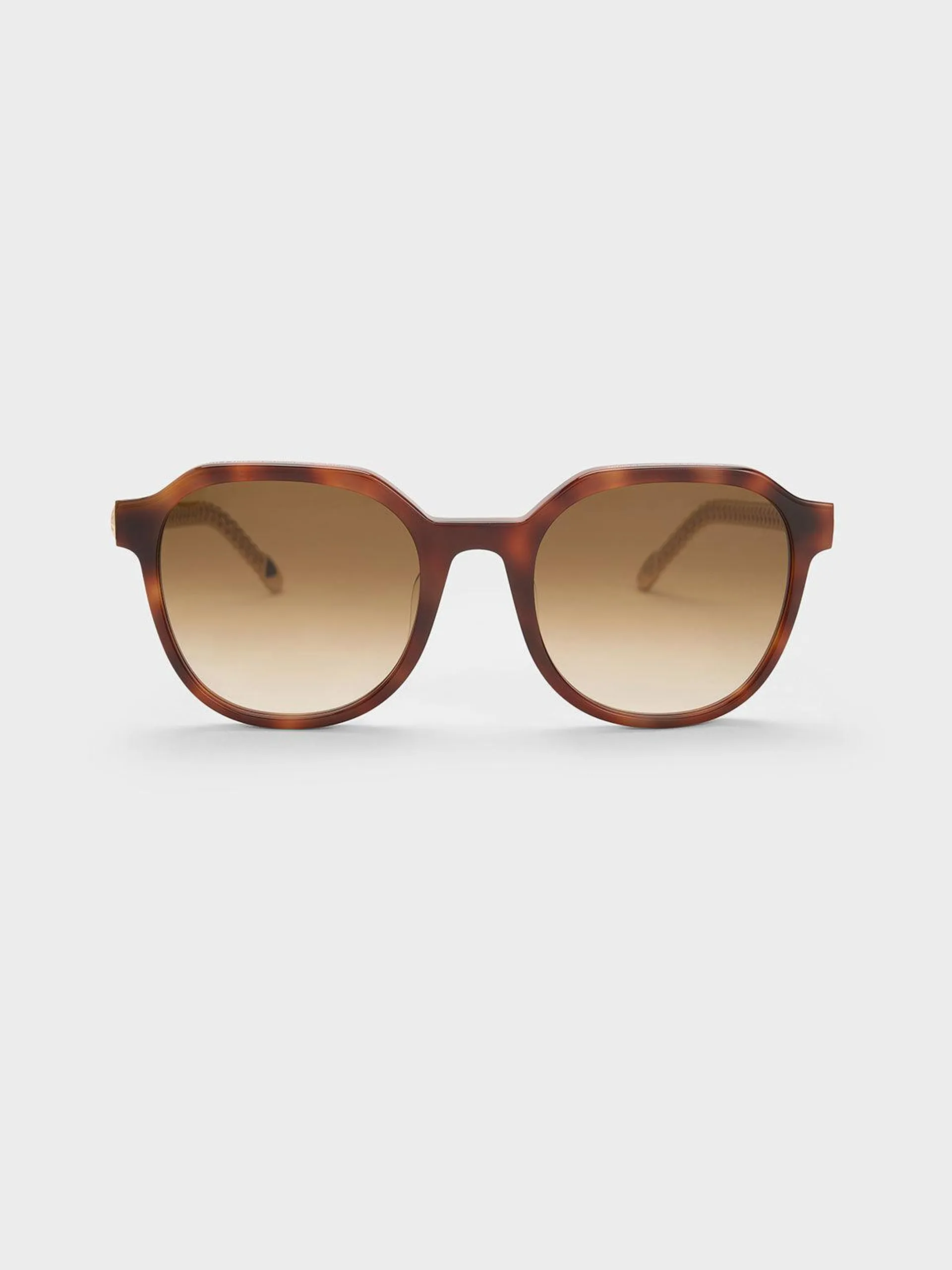 Recycled Acetate Chain-Link Sunglasses - T. Shell