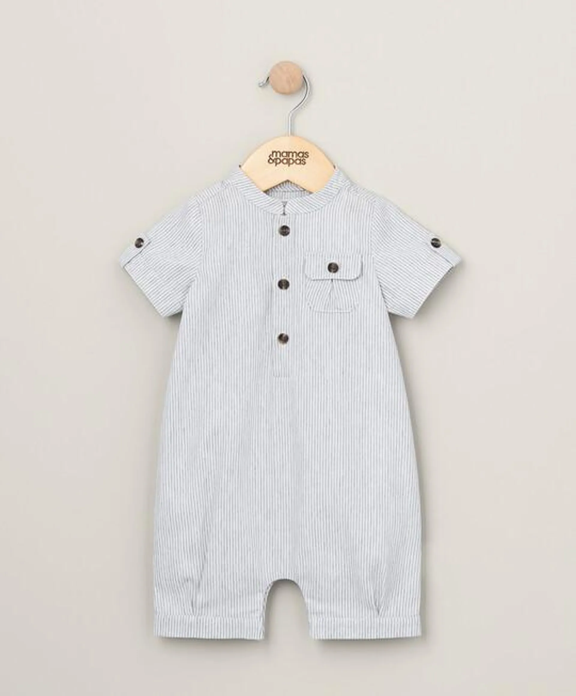 Pinstripe Romper - Blue & White