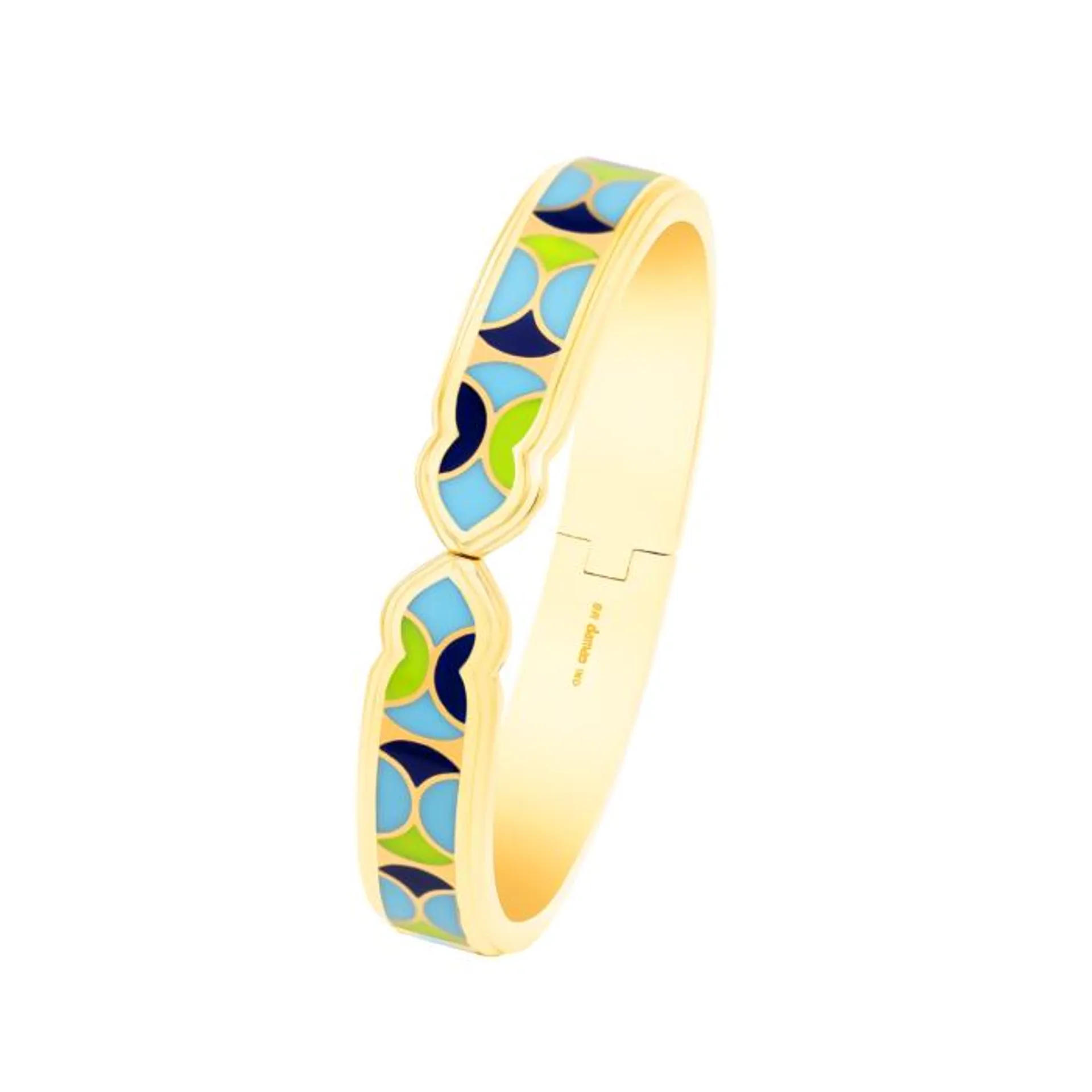 Casablanca Brass Bangle with Unique Multi-colored motif 11mm