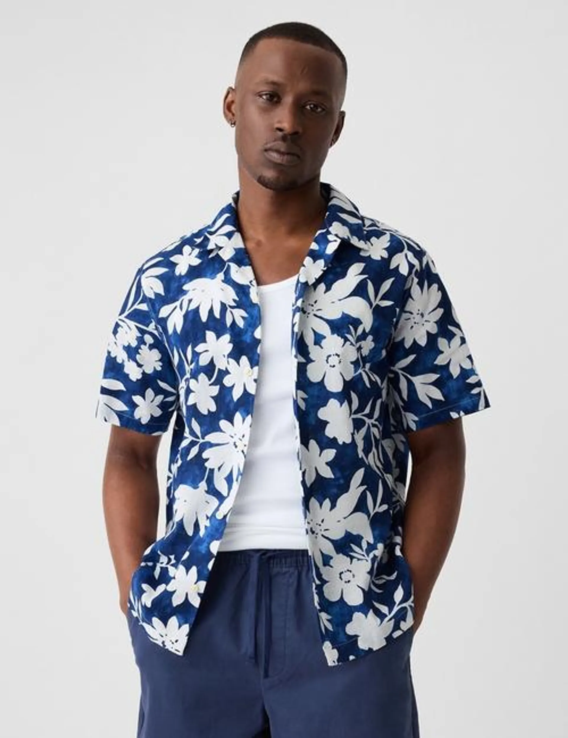 Linen-Blend Vacay Shirt in Standard Fit