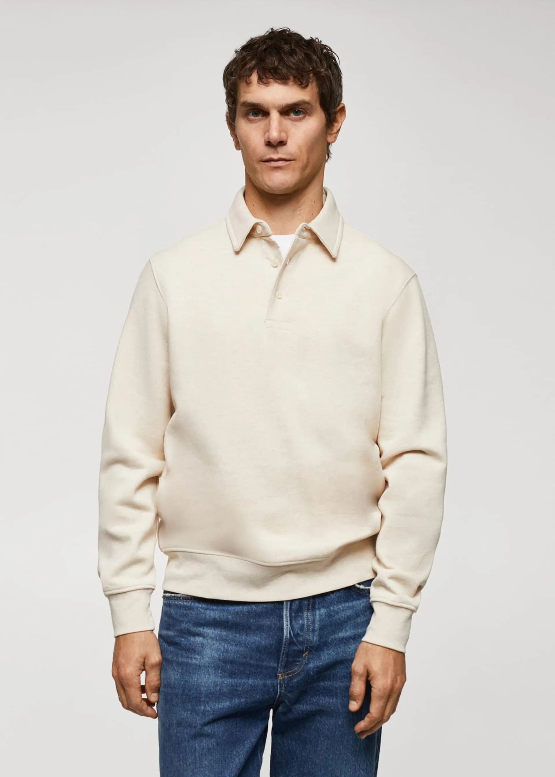 Cotton polo sweatshirt