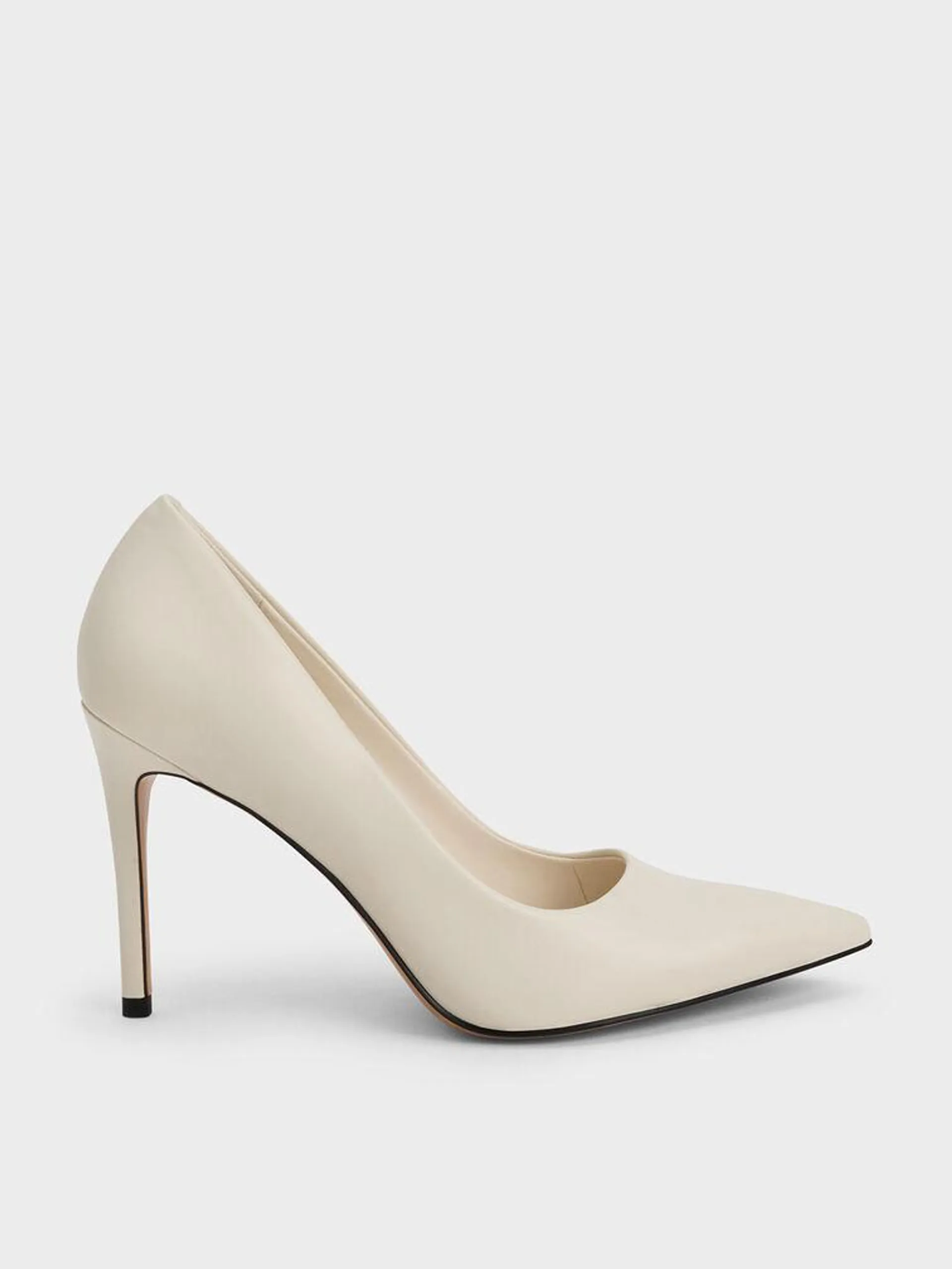 Stiletto Heel Pumps - Chalk