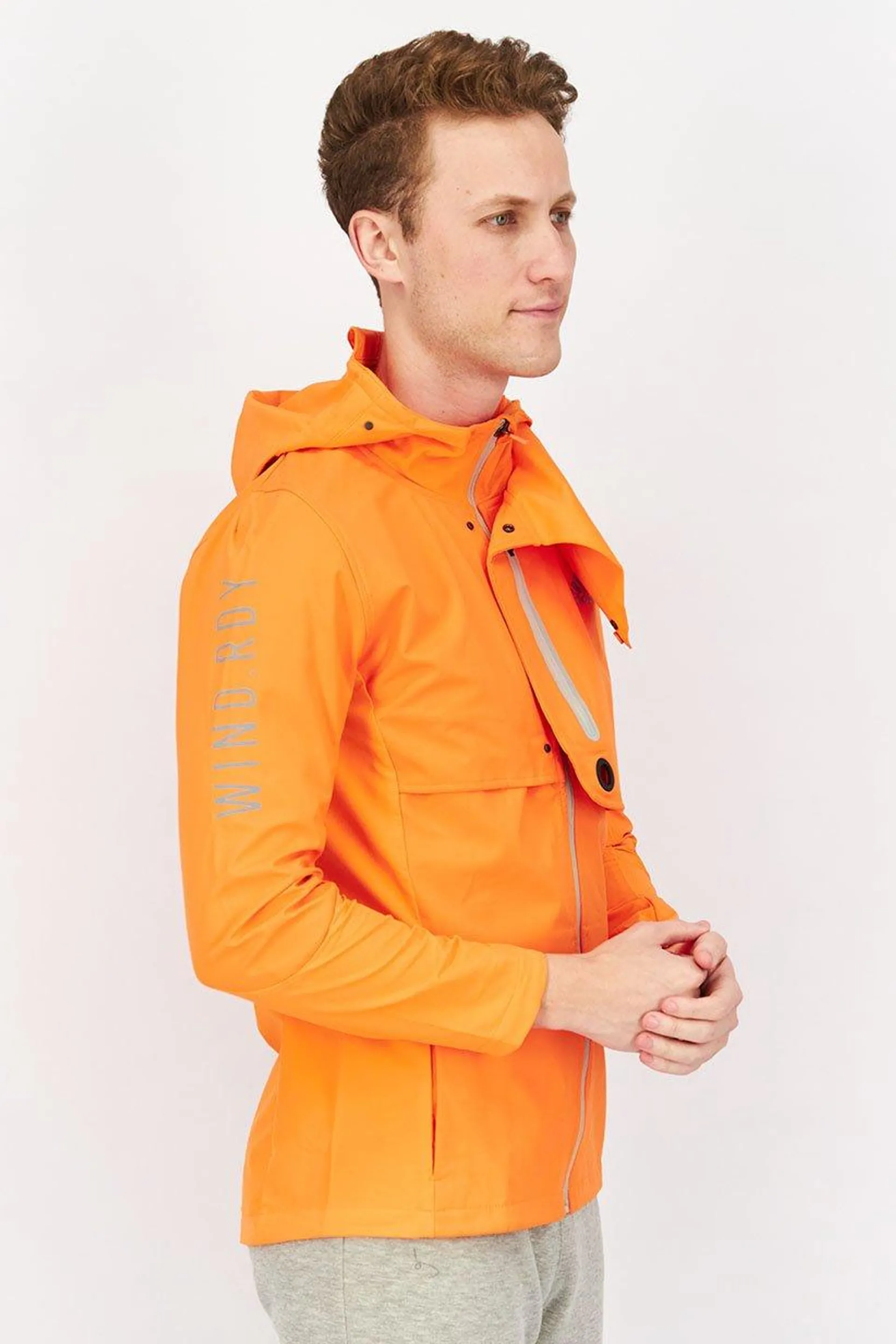 Men Sportswear Fit Long Sleeve Wind RDY Jacket, Neon Orange