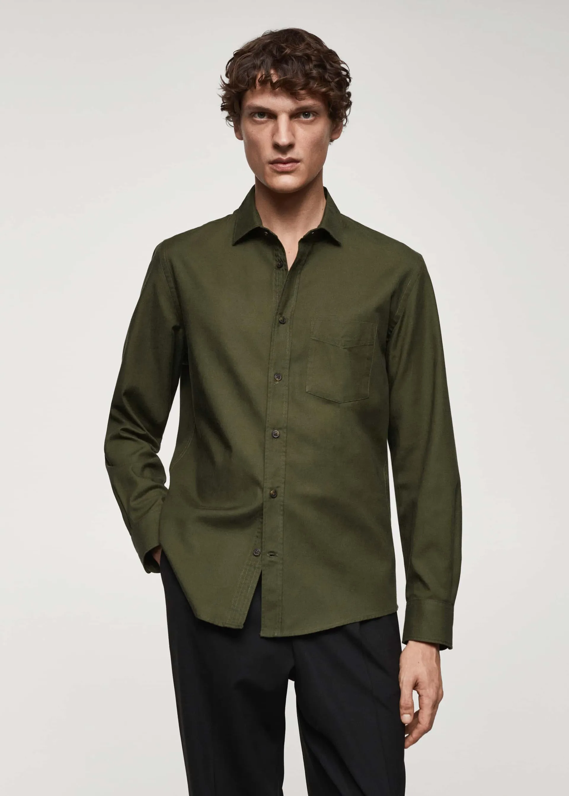 Brushed cotton twill shirt