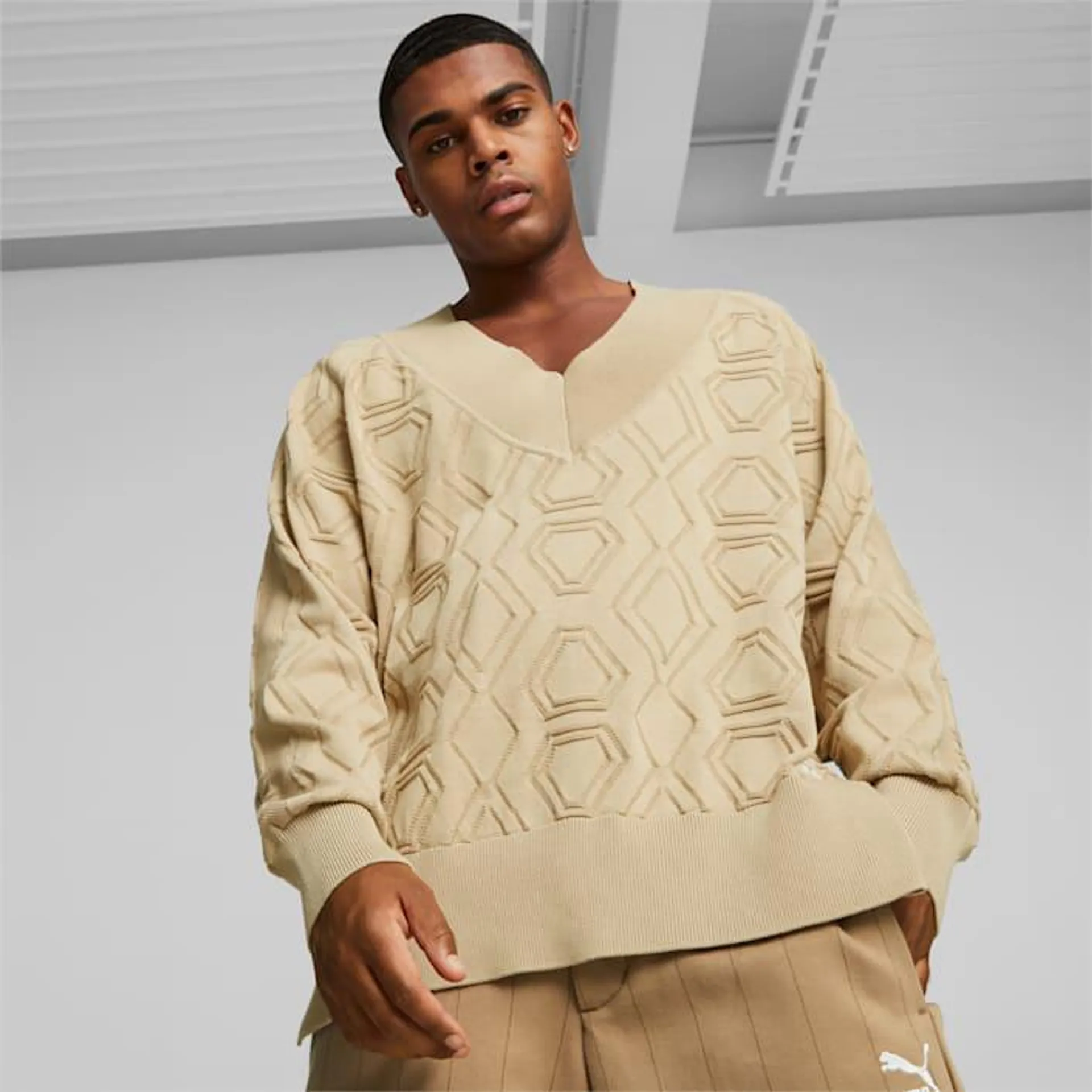 LUXE SPORT Oversized V-neck Sweatshirt
