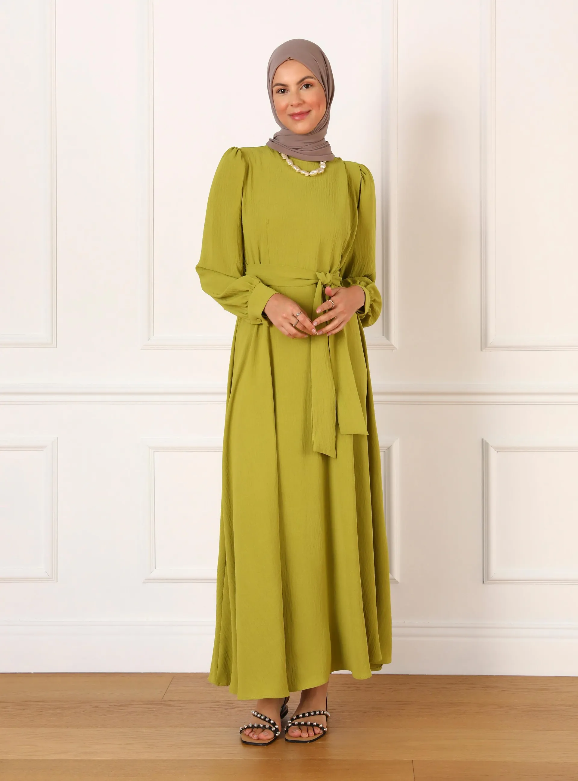 Olive Green - Modest Dress