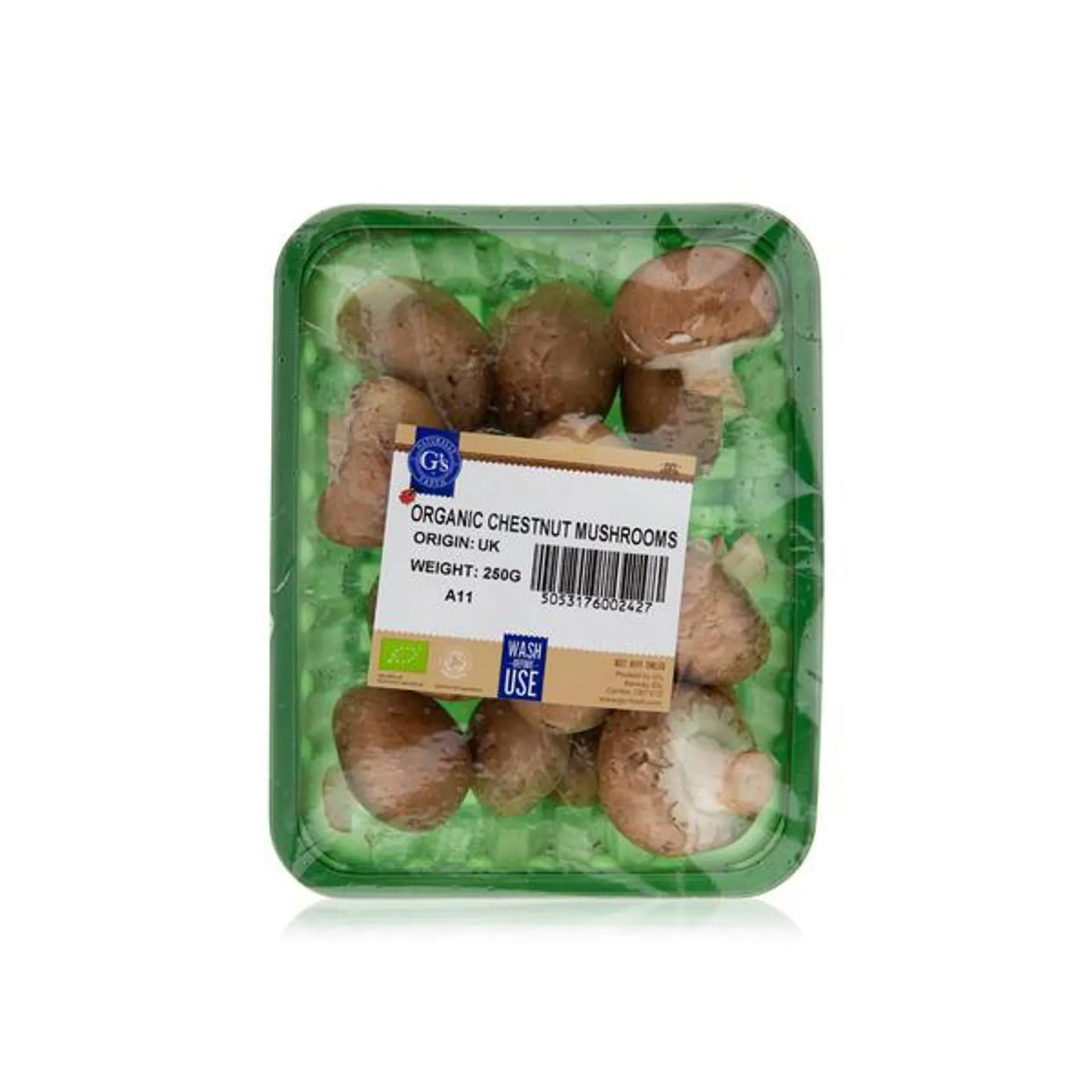 Organic chestnut mushrooms 250g - UK