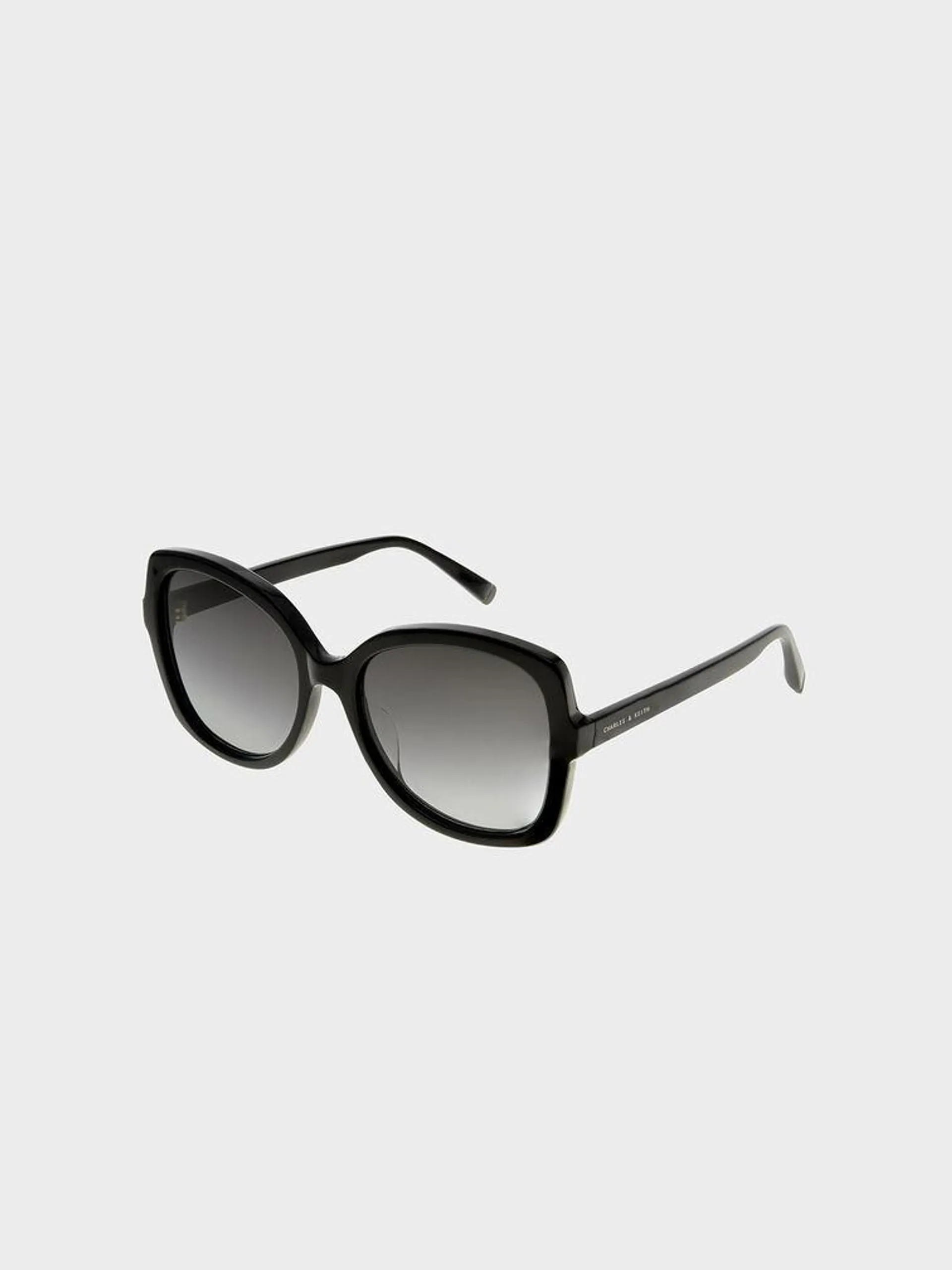 Acetate Butterfly Sunglasses - Black