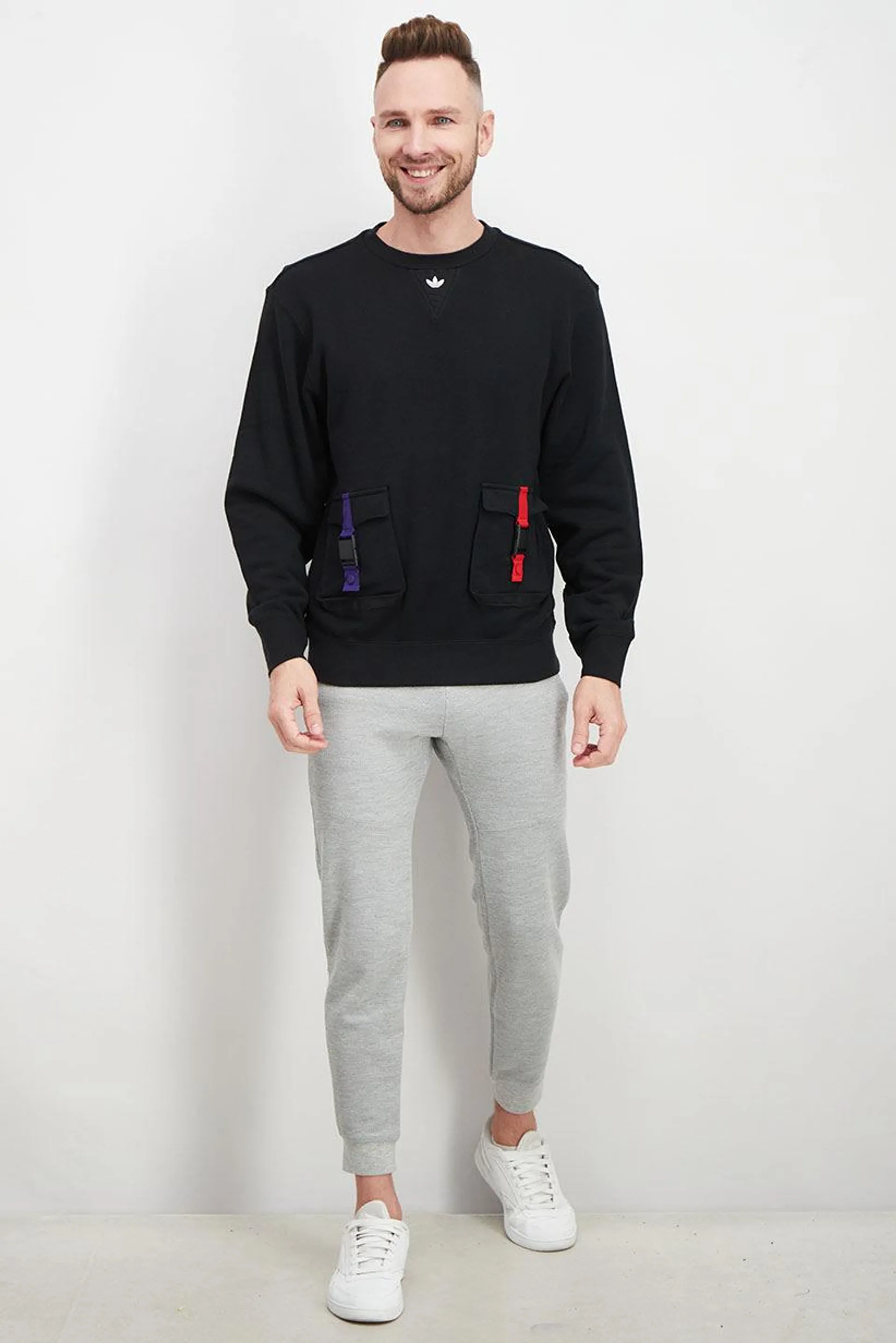 Men Sport Fit Long Sleeve Casual Sweatshirt, Black