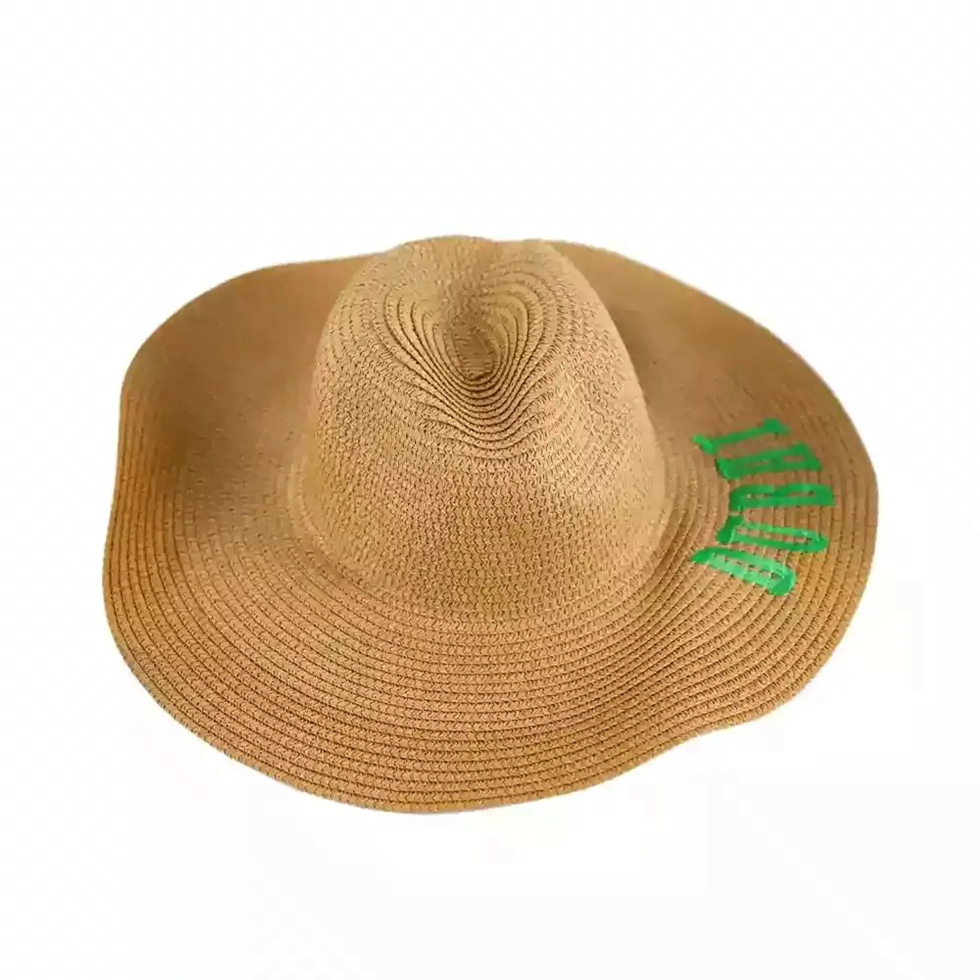 Womens Summer Sun Straw Hat Floppy Foldable And Wide Brim- Brown