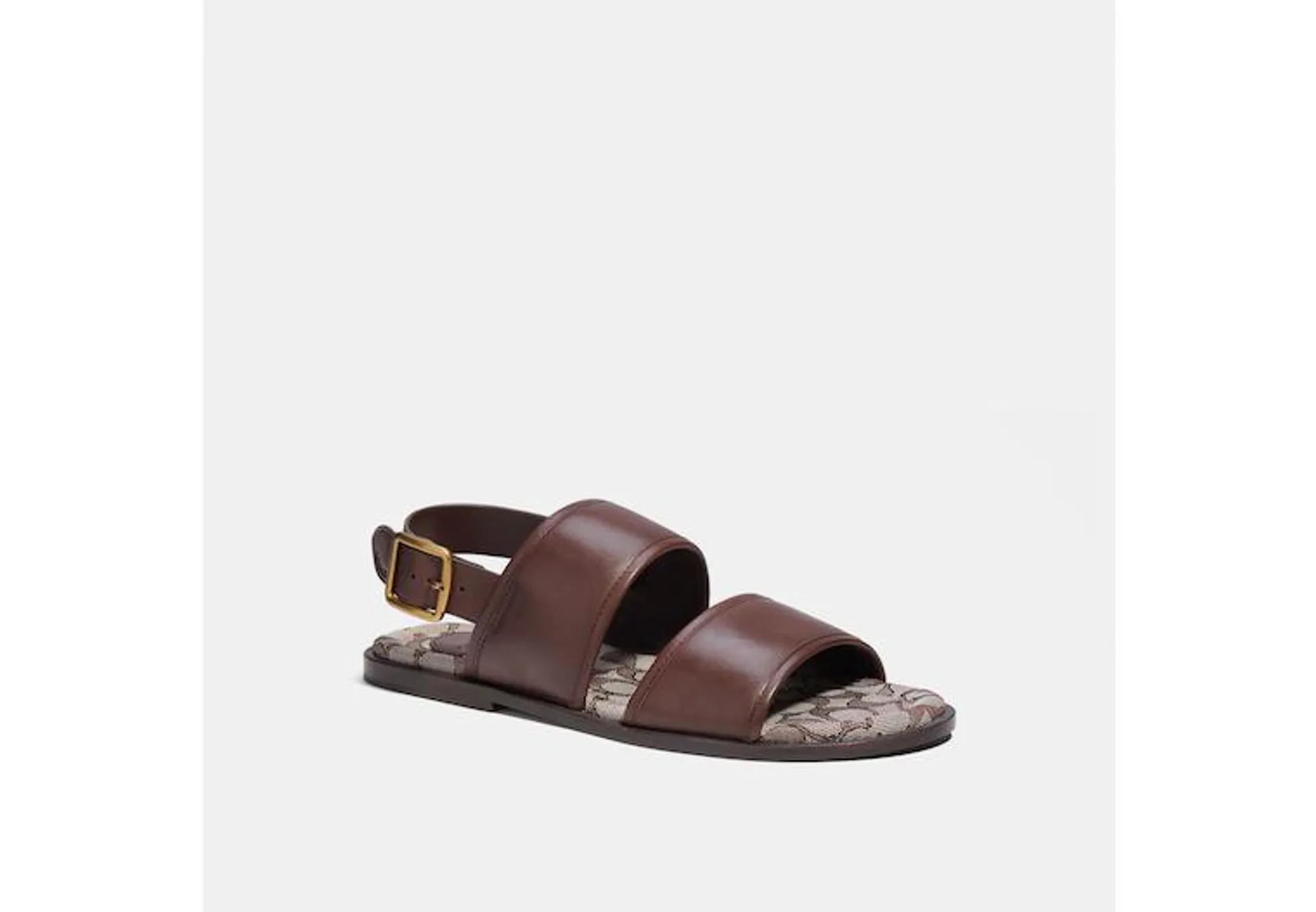 Two Strap Sandal With Signature Jacquard