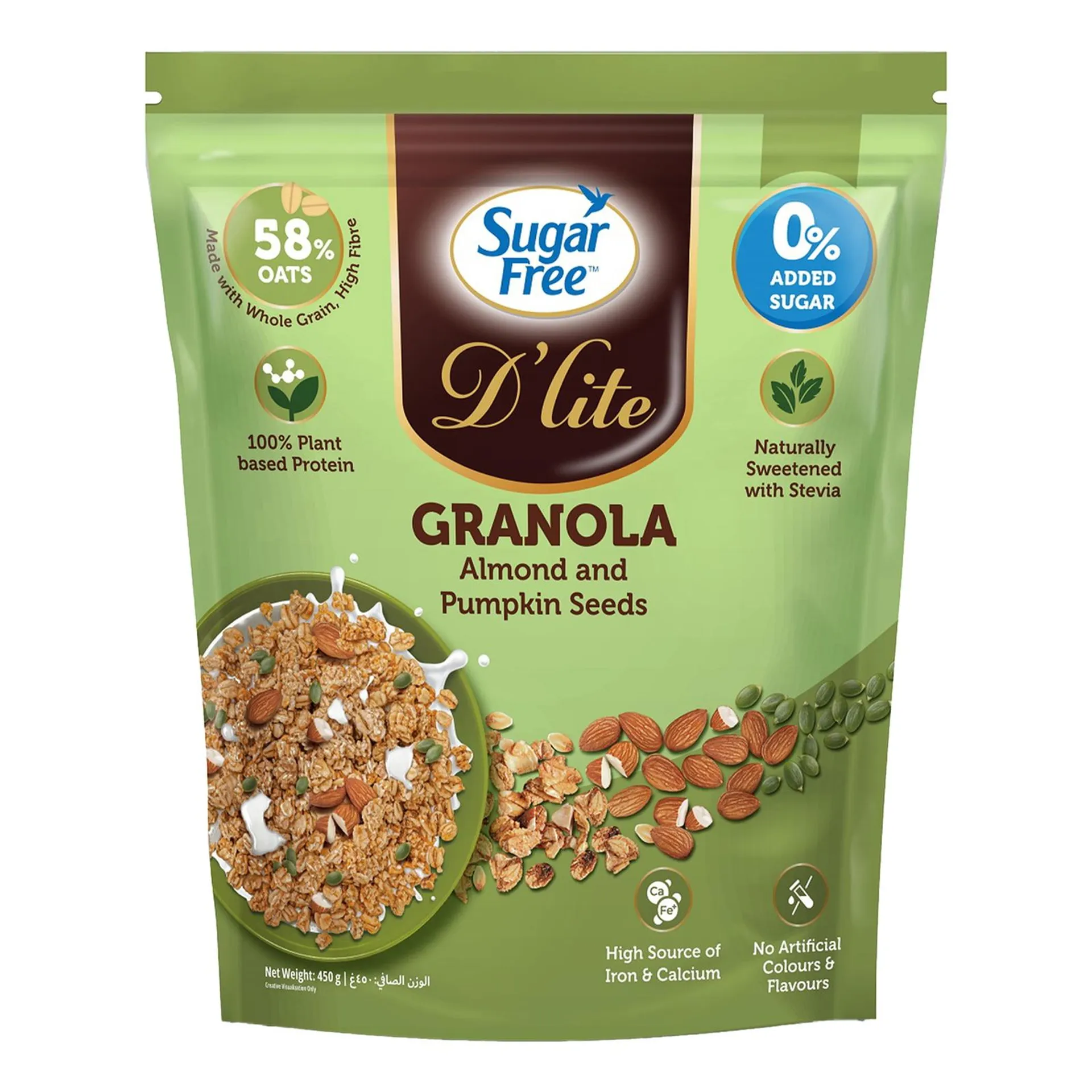 Sugar Free D'Lite Granola Almond And Pumpkin Seeds 450 g