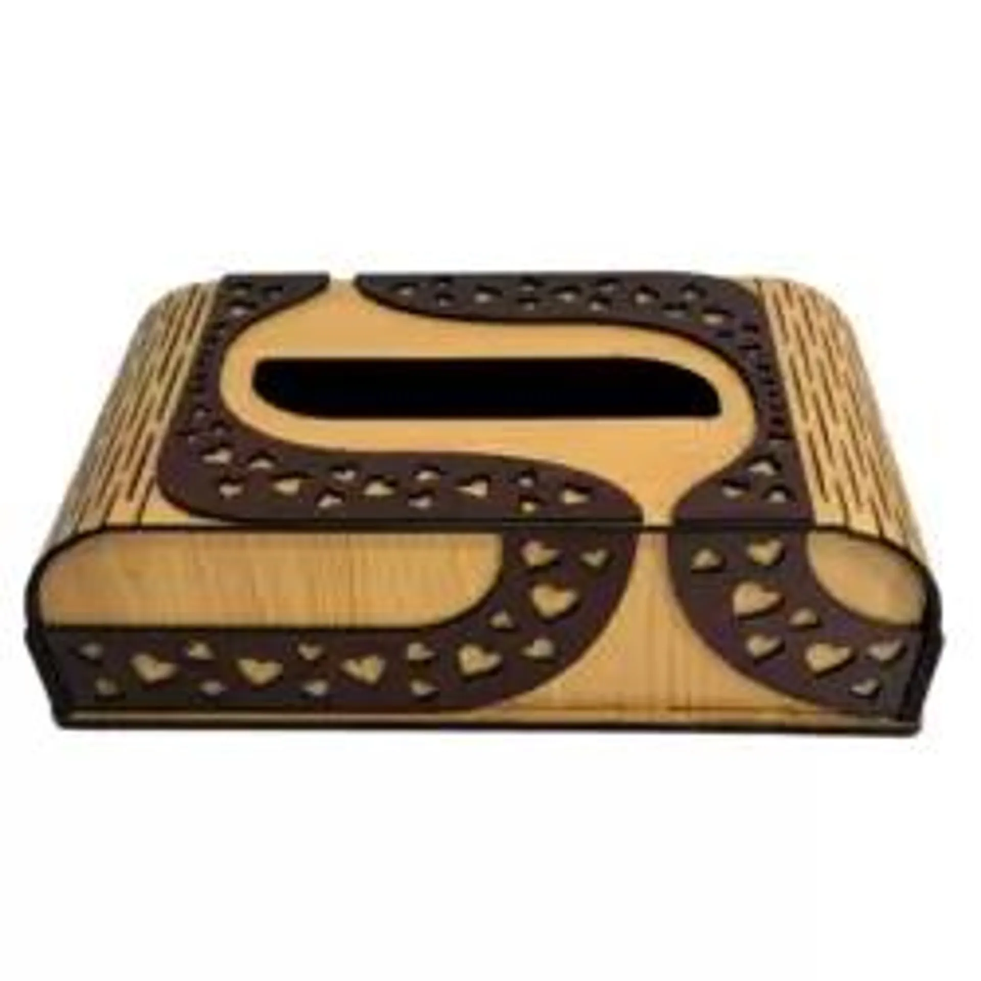 Wooden Retro Design Tissue Box Decorative Facial Tissue Dispenser- Brown 26X13X8cm