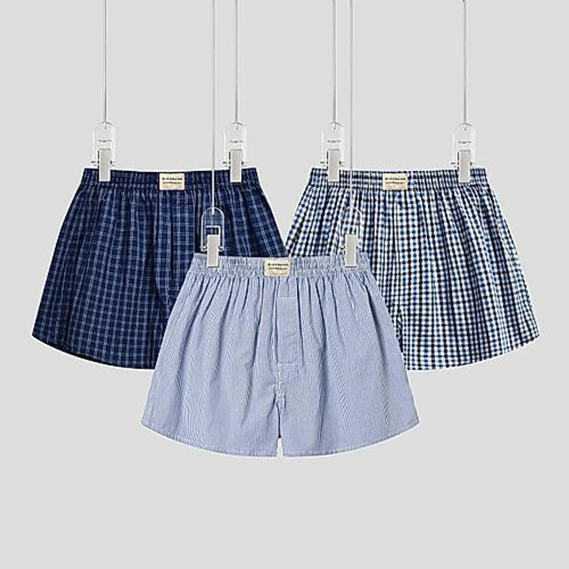 Men's Cotton Contrast Color Boxers (3pcs/pack)