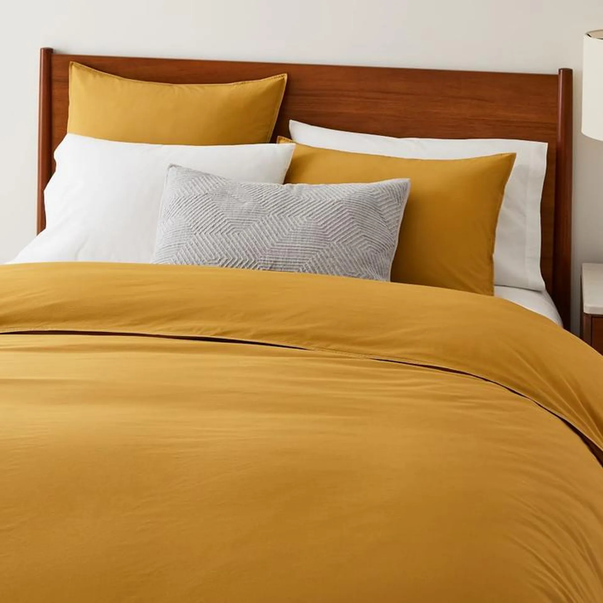 Organic Washed Cotton Percale Duvet Cover & Shams