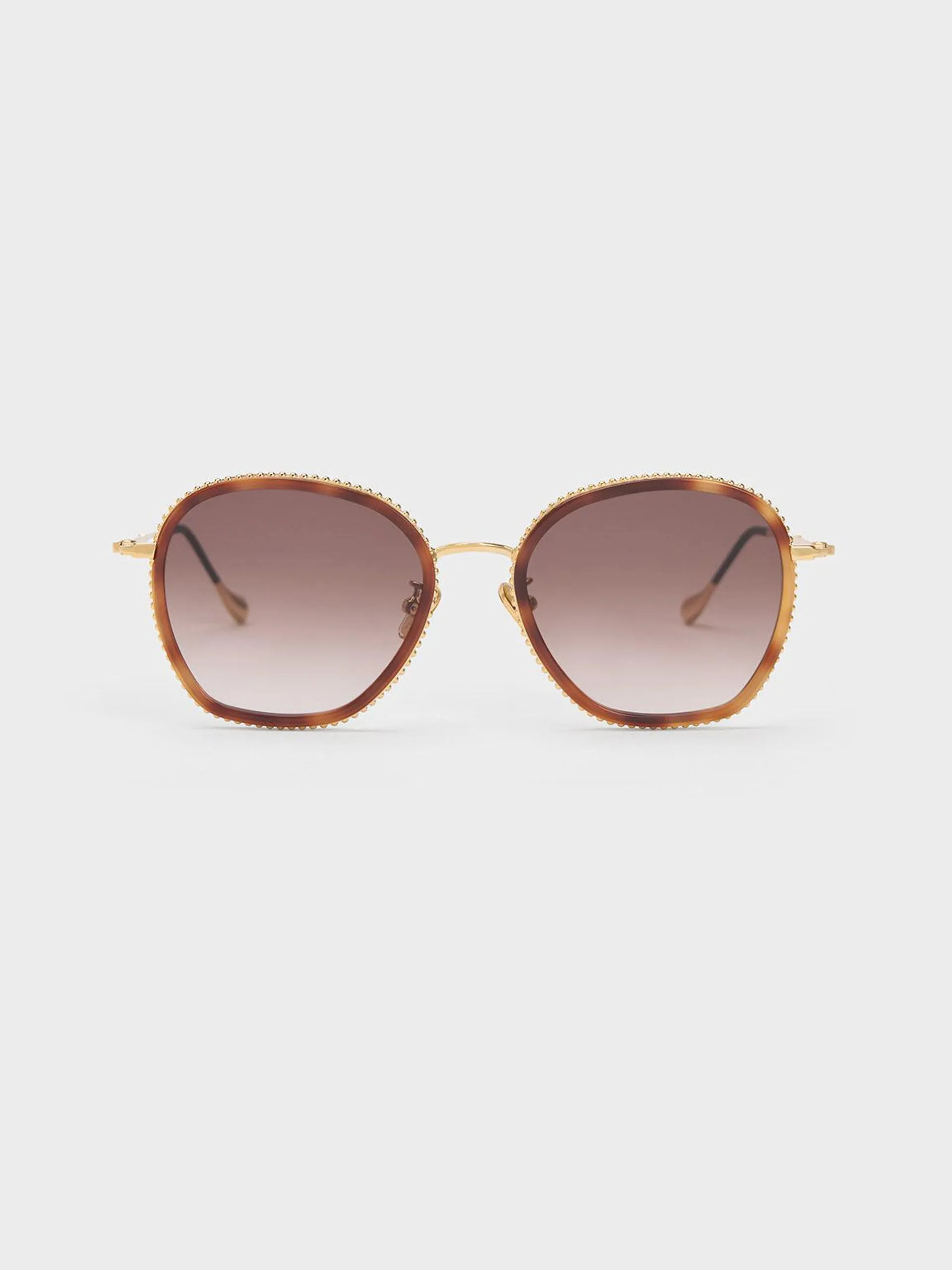 Twisted Metallic Butterfly Sunglasses - T. Shell