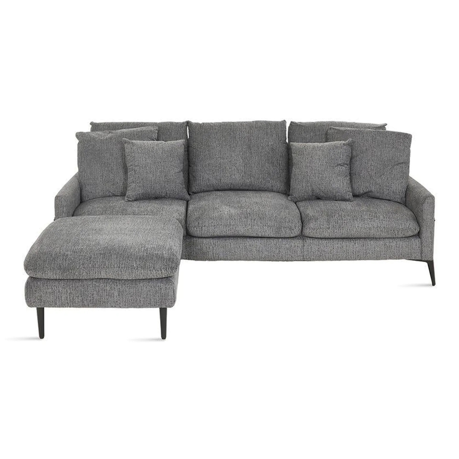 Stamford 3-Seater Sofa with Ottoman, Dark Grey