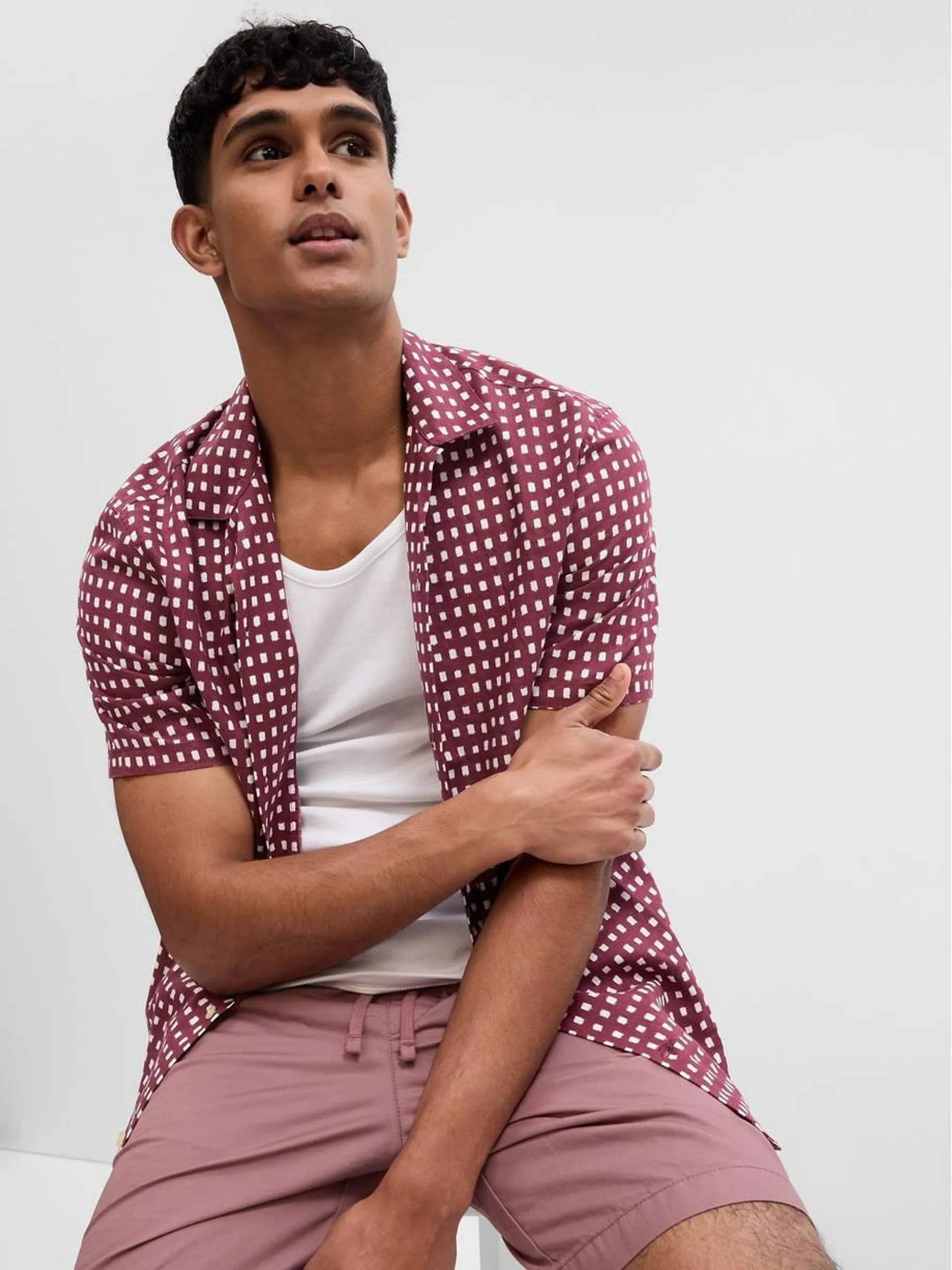 Resort Shirt in Linen-Cotton